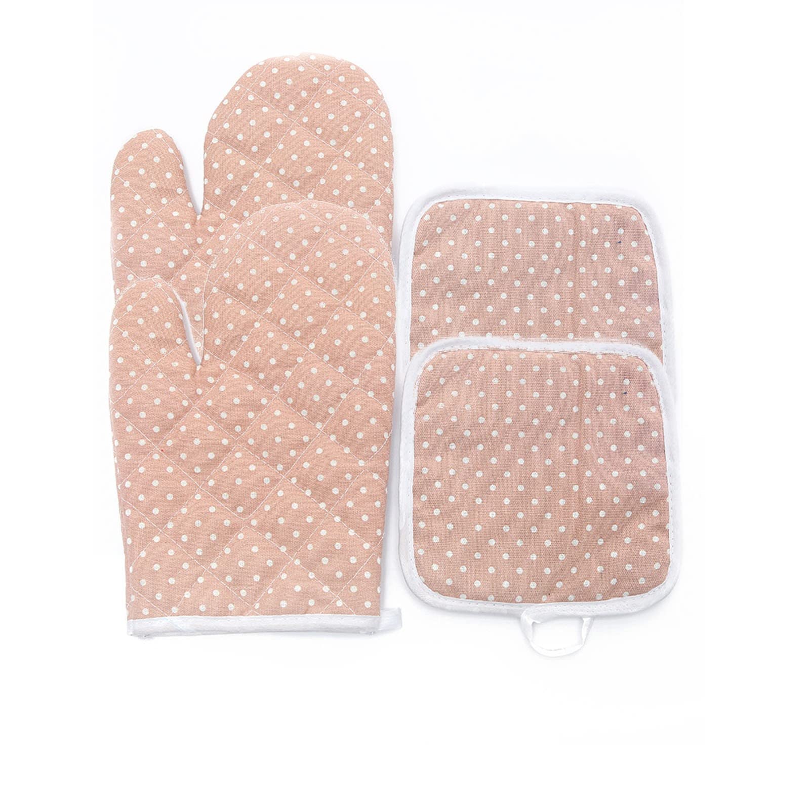 Heat Resistant Oven Gloves & Pot Holders Set of 4 - Soft Fabric Liner for Grilling, Baking, Cooking - Perfect for Oven, Microwave & BBQ - Kitchen Safety Essentials for Hot Pans & Dishes