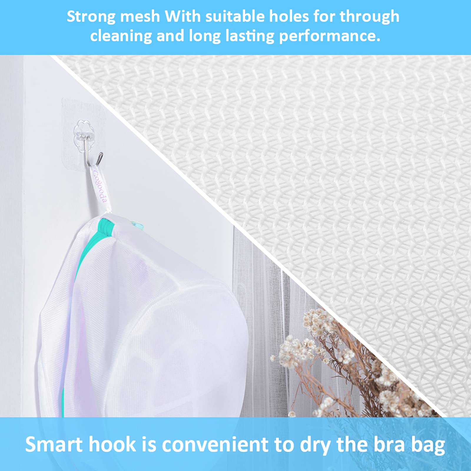 GOGOODA 4 Pack Bra Wash Bags - Delicate Laundry Mesh Bags for Underwear, Baby Clothes & Socks | Gentle Protection for Hand Wash & Machine Wash | Perfect for Travel, Gym & Home Organization