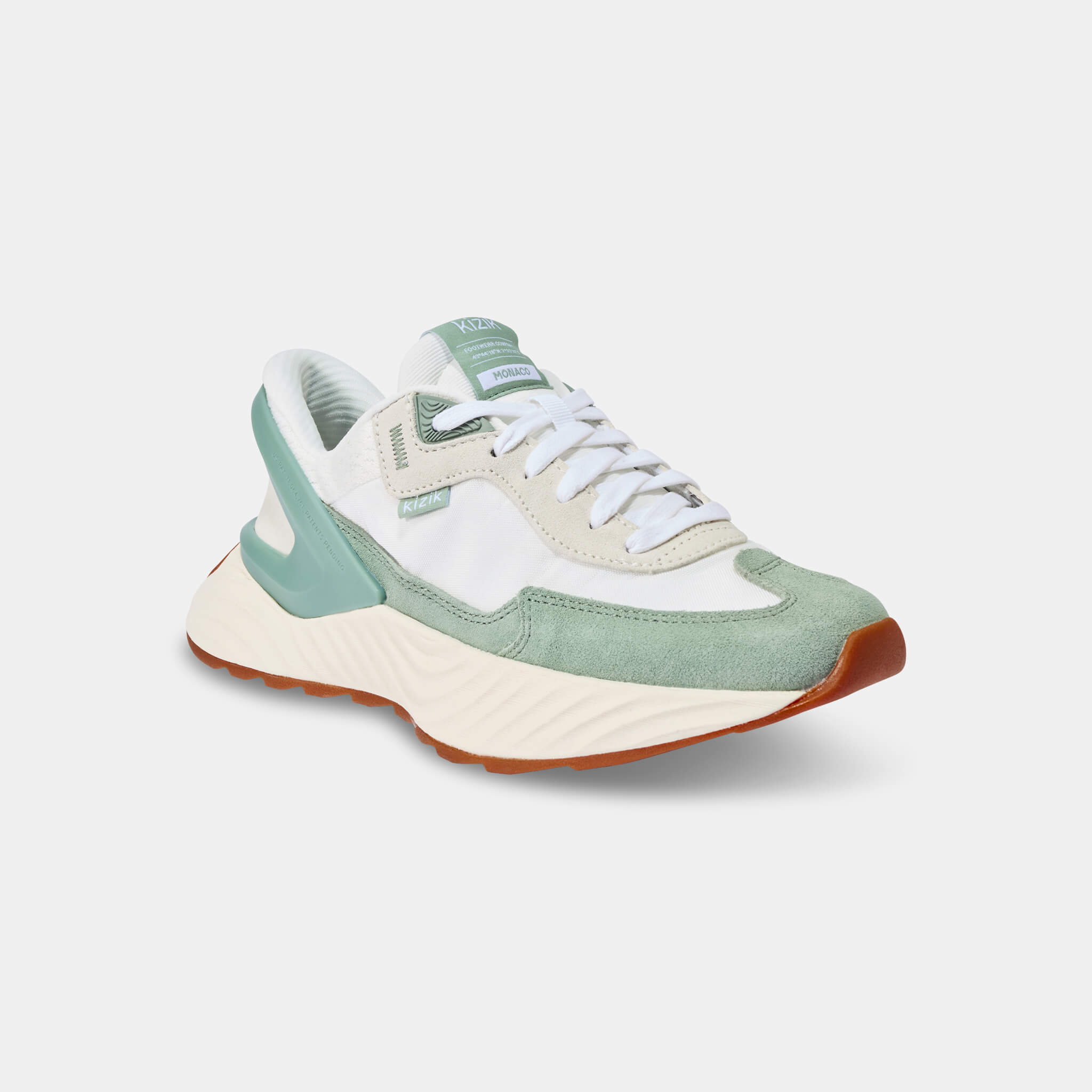 Women's Monaco Sneakers - White & Iceberg Green Athletic Shoes for Running, Walking & Casual Wear