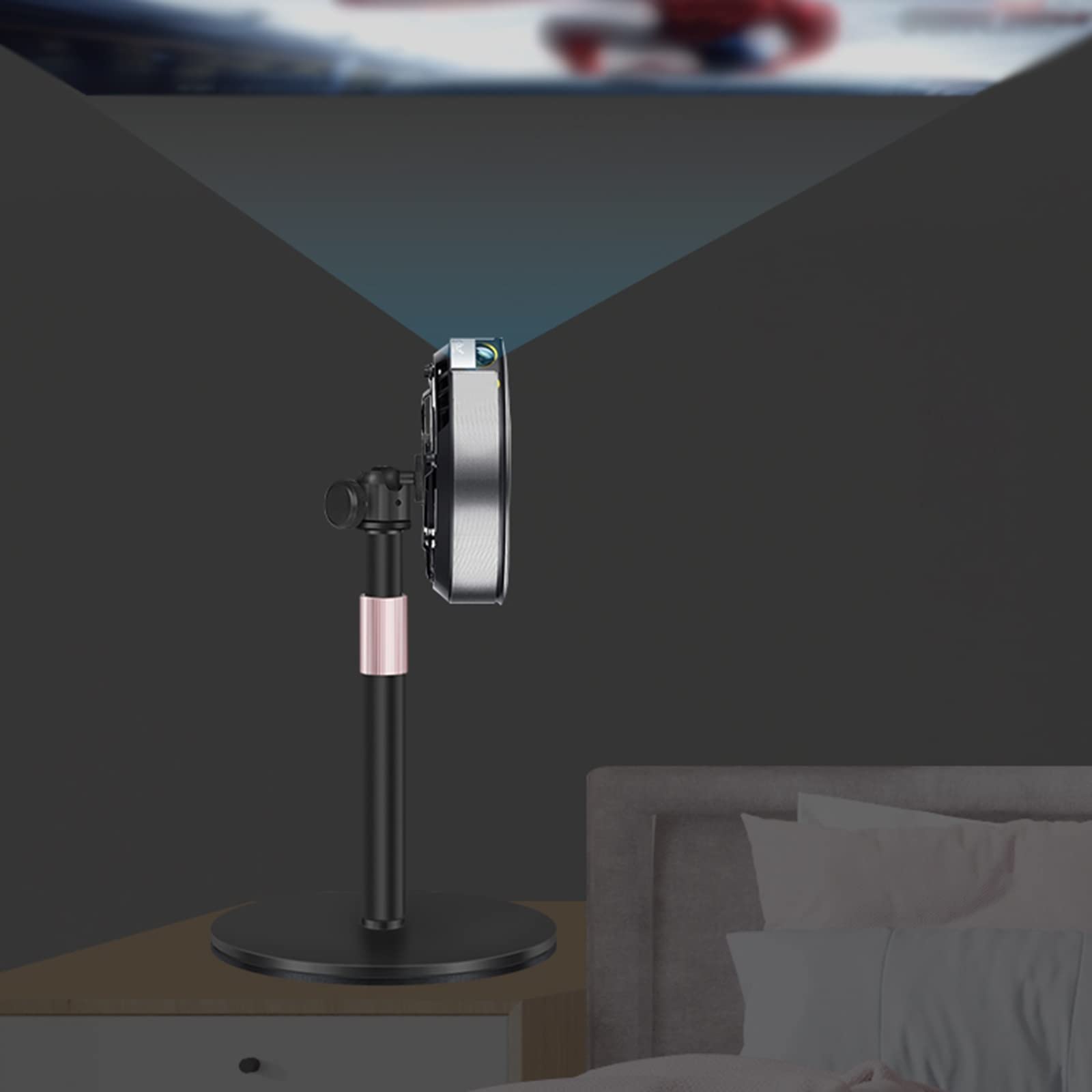 Universal 360° Adjustable Projector Mount Stand with Thickened Base - Heavy Duty Desktop & Floor Shelf for Home Theater, Office, and Bedroom Use (13cm/5kg Capacity) - Perfect for Movie Nights, Presentations, and Gaming Setups