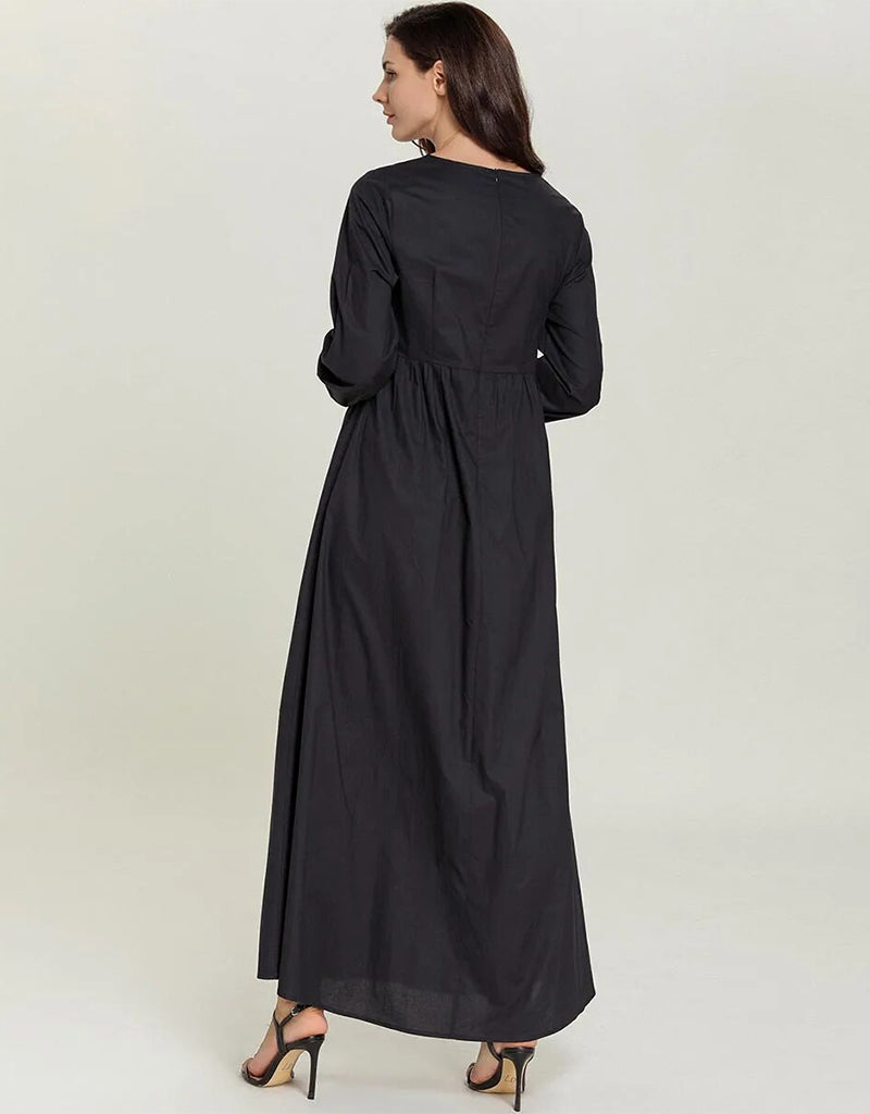 Stylish Autumnal Floral Abaya for Women - Modest Urban Casual Dress for Everyday Wear - Perfect for Work, Shopping & Social Events