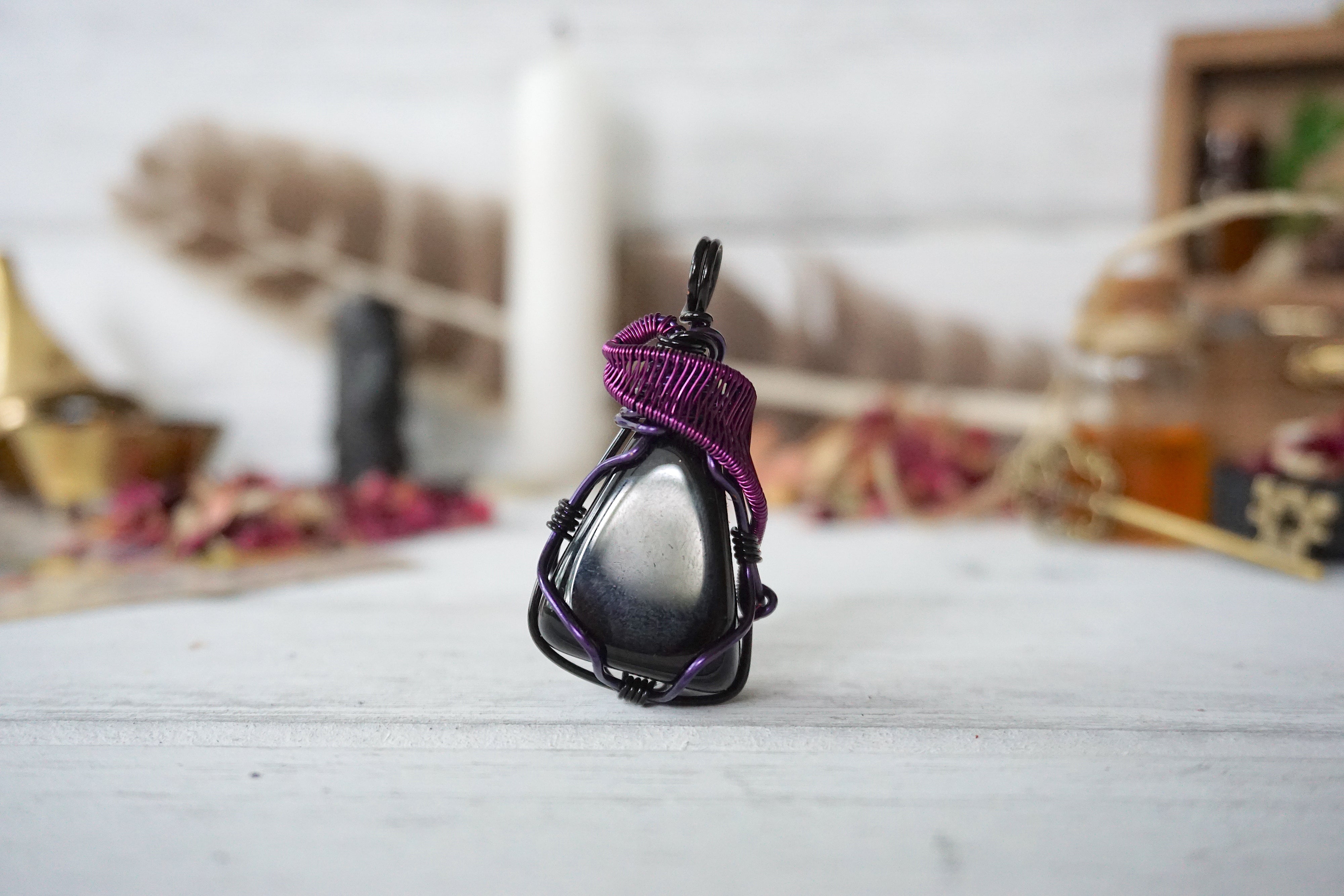 AURA OBSIDIAN COLLECTION - Obsidian Violet Necklace for Women | Elegant Healing Crystal Jewelry for Meditation, Yoga & Spiritual Protection | Perfect Gift for Birthdays & Anniversaries