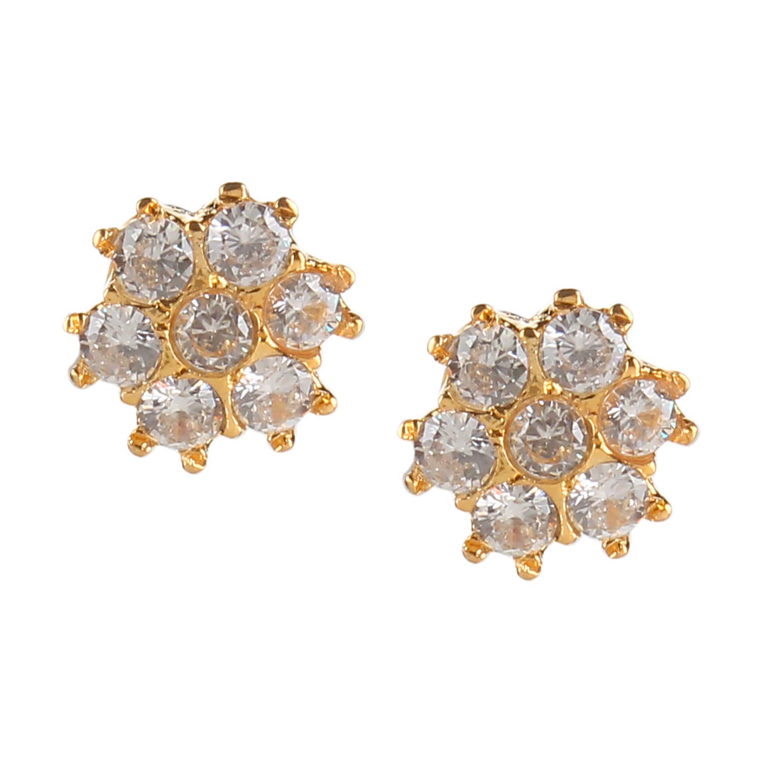 Elegant Cubic Zirconia CZ Stud Earrings for Women | Hypoallergenic Indian Jewelry | Perfect for Weddings, Parties & Daily Wear