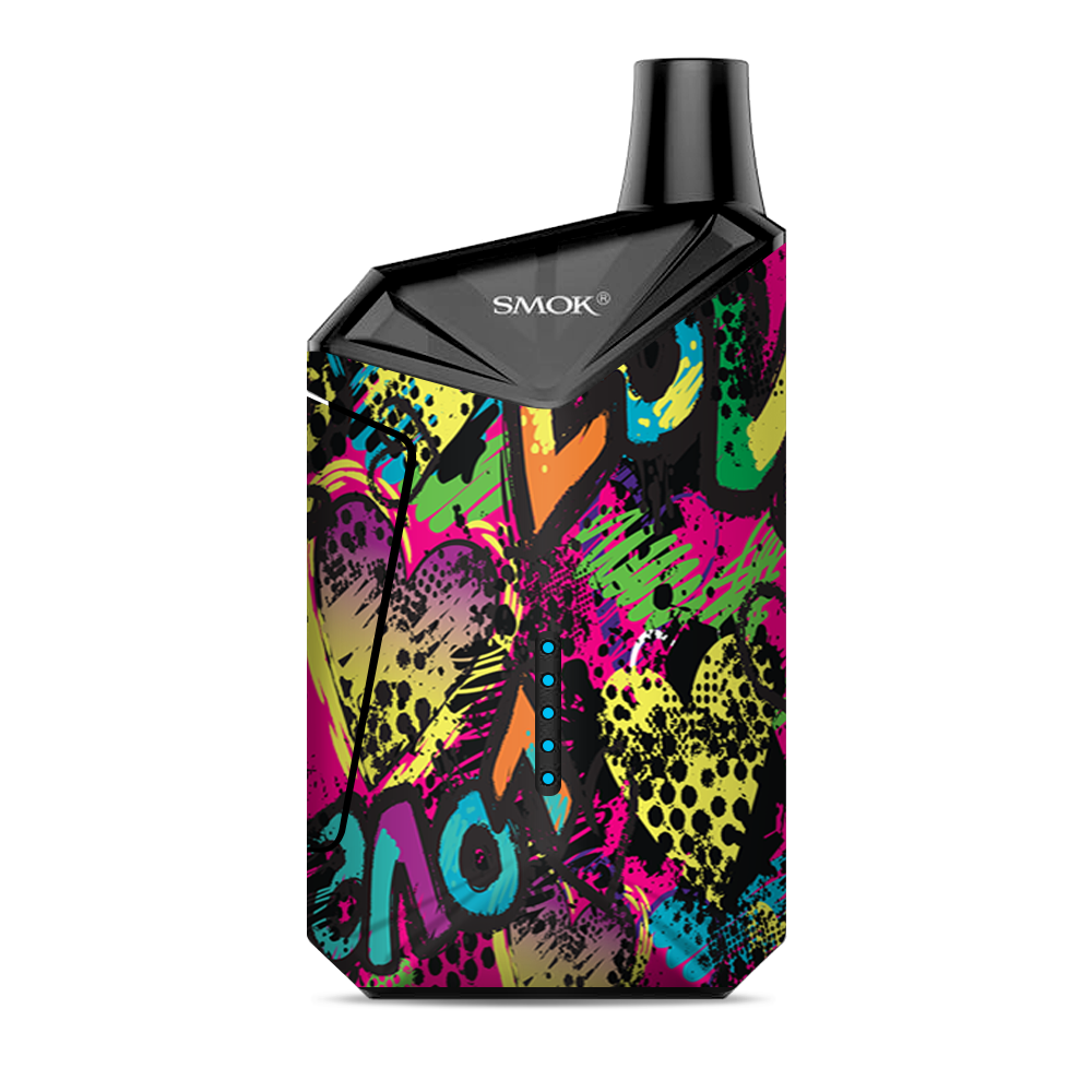 80's Love Pop Art Neon Smoke X Force AIO Vape Kit - Retro Vaping Style for Discreet & Portable Use at Home, Work or Travel
