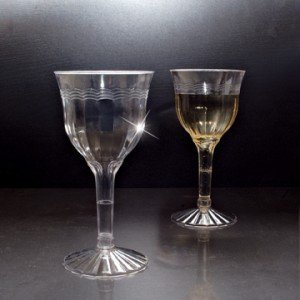 6 oz Disposable Plastic Wine Glasses - 120 Pack Clear Party Cups for Wedding, Picnic & Outdoor Events - Reusable Goblets by EMI Yoshi (REWG28)