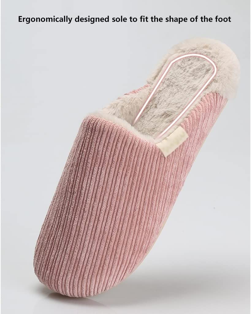 **Women's Winter House Slippers - Thick Plush Anti-Slip Cotton Slip-On Shoes with Soft Sole for Warmth & Comfort - Perfect for Indoor Use, Lounging & Cold Weather**