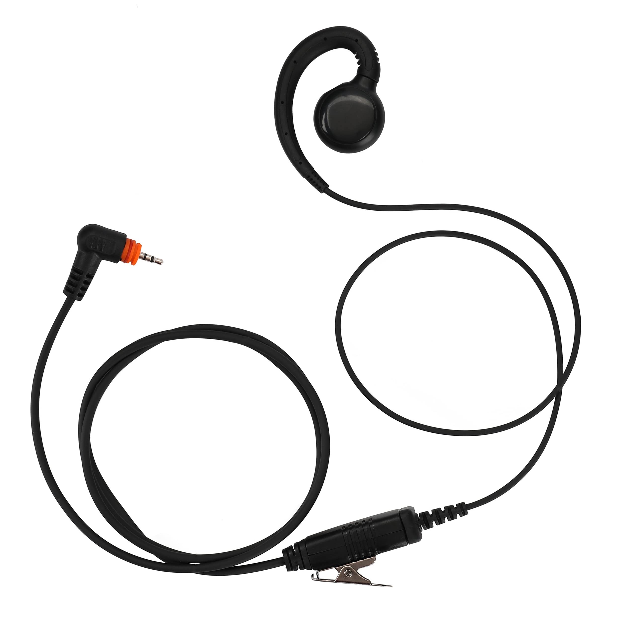 SL300 Radio Earpiece - Compatible with Motorola SL7550 SL7550e SL3500e TLK100 Walkie Talkie - Single Pin C-Ring Two Way Radio Headset with PTT Mic & Reinforced Cable - Ideal for Security, Construction, Warehouse & Event Staff Communication