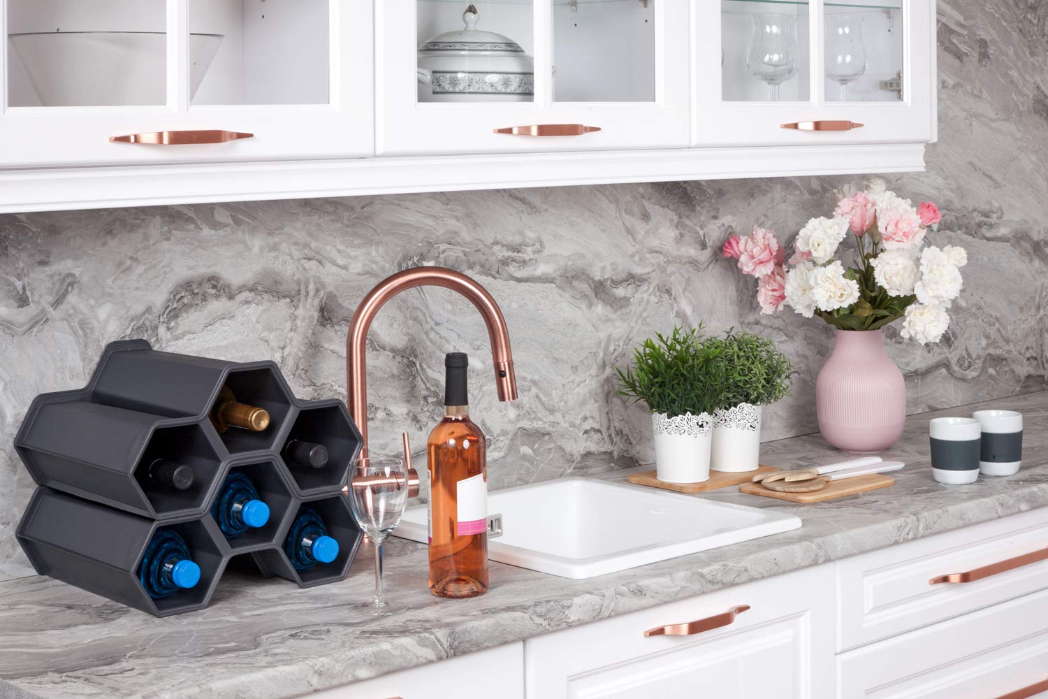 19712 Wooden Wine Rack - 12 Bottle Storage Holder for Kitchen, Dining Room & Bar - Premium Wine Organizer for Home & Commercial Use