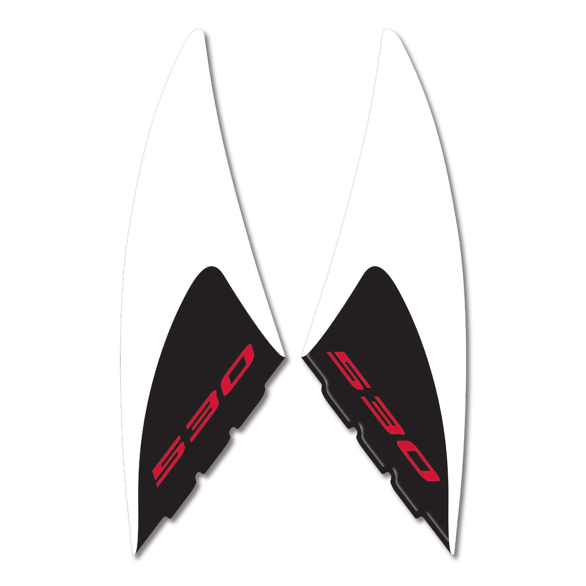 LabelBike 2-Pack 3D Resin Stickers for Yamaha Tmax 530 (2012-2016) - Red & White Decals - Scratch Protection & Customization - Perfect for Motorcycle Enthusiasts & Commuters