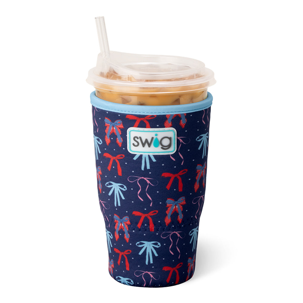 Miss Independence Large Iced Cup Coolie - Insulated Stainless Steel Tumbler with Lid & Straw for Coffee, Tea & Cold Drinks - Perfect for Beach, Pool Parties & Outdoor Adventures