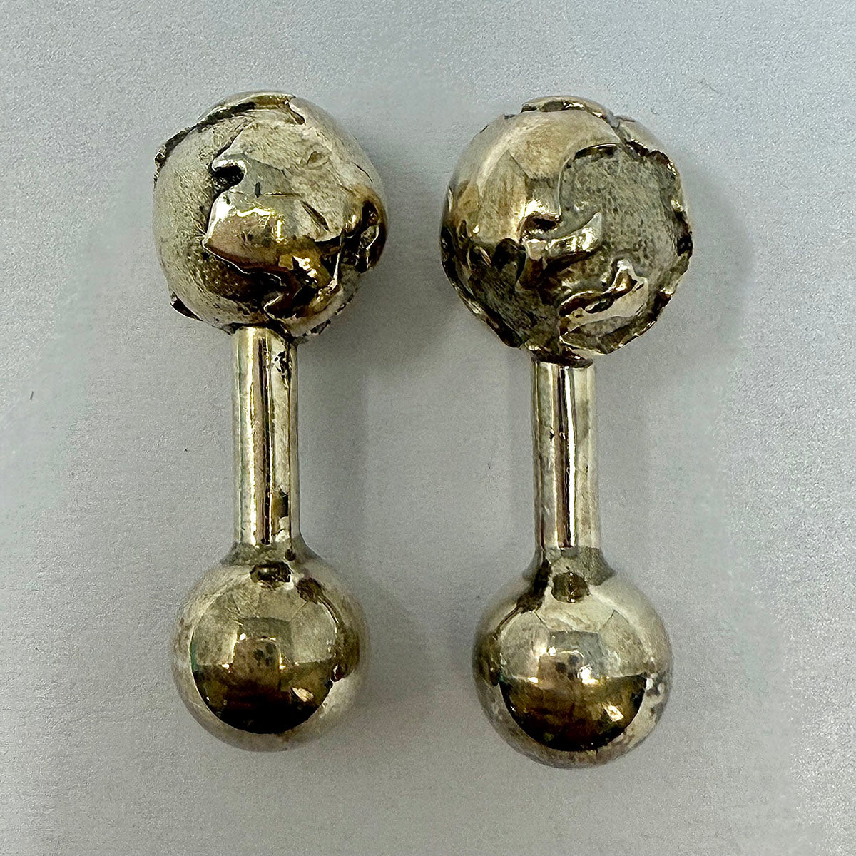 Tiffany & Co. Sterling Silver Globe Cuff Links for Men - Elegant Dress Shirt Accessories for Weddings & Formal Events