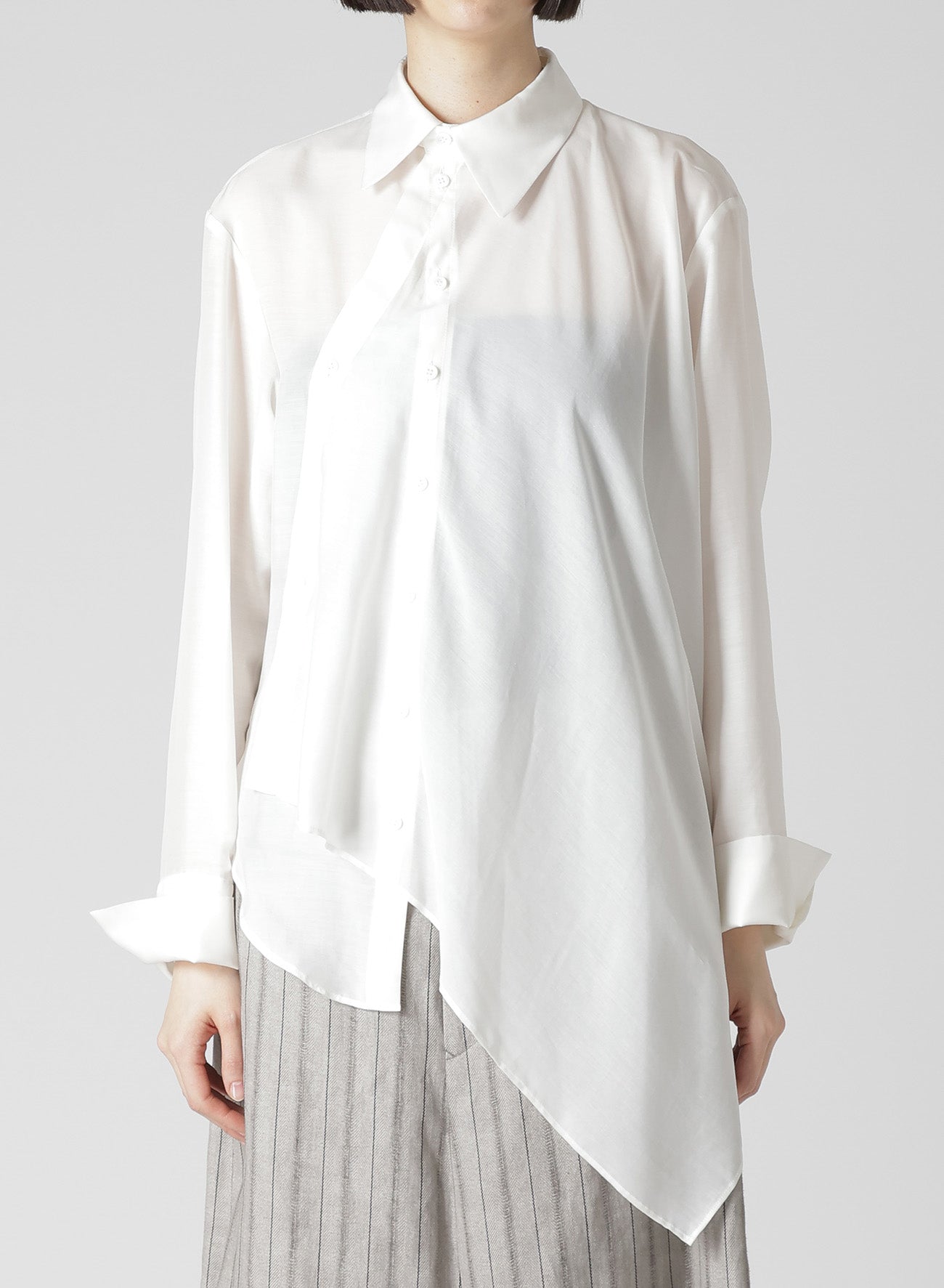 Stylish Cu/Mo Kersey Unbalance Draped Blouse for Women - Elegant Asymmetrical Tunic Top for Casual Wear, Office Outfits & Special Occasions