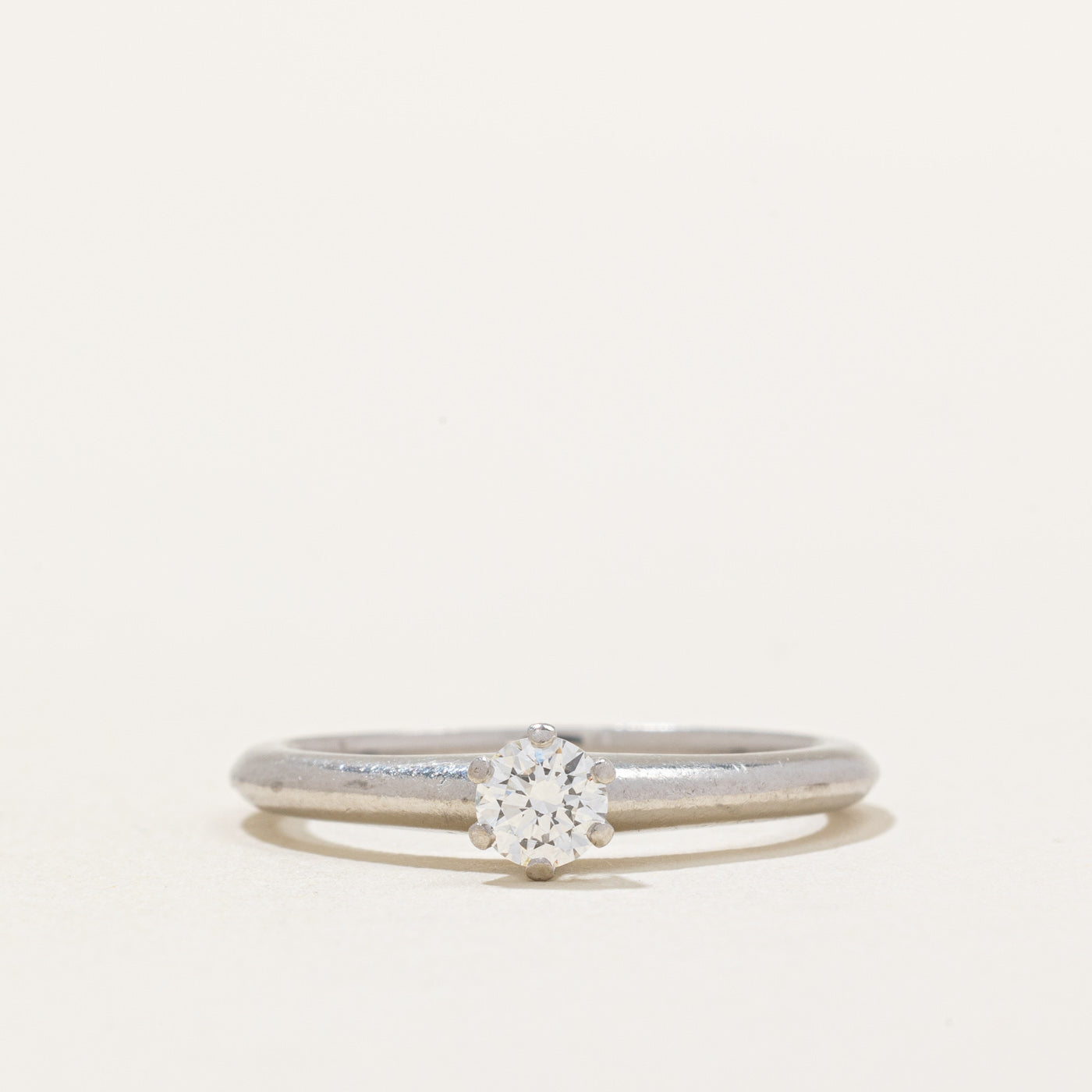 Tiffany & Co The Tiffany Setting Platinum Engagement Ring | 0.22 Carat VS1/VS2 Diamond, Size 5.75 | Perfect for Proposals, Anniversaries & Special Occasions