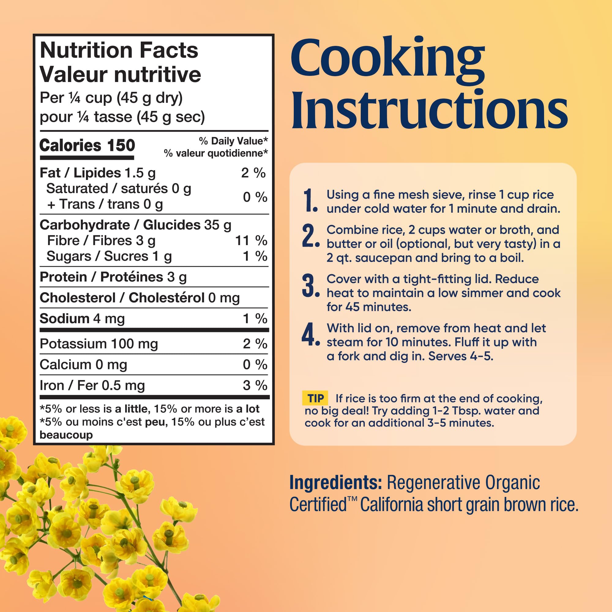 Lundberg Organic Short Grain Brown Rice - Regenerative Organic Certified, High Fiber, Gluten Free, Resealable 32oz Bag | Perfect for Healthy Meals, Vegan Recipes & Meal Prep