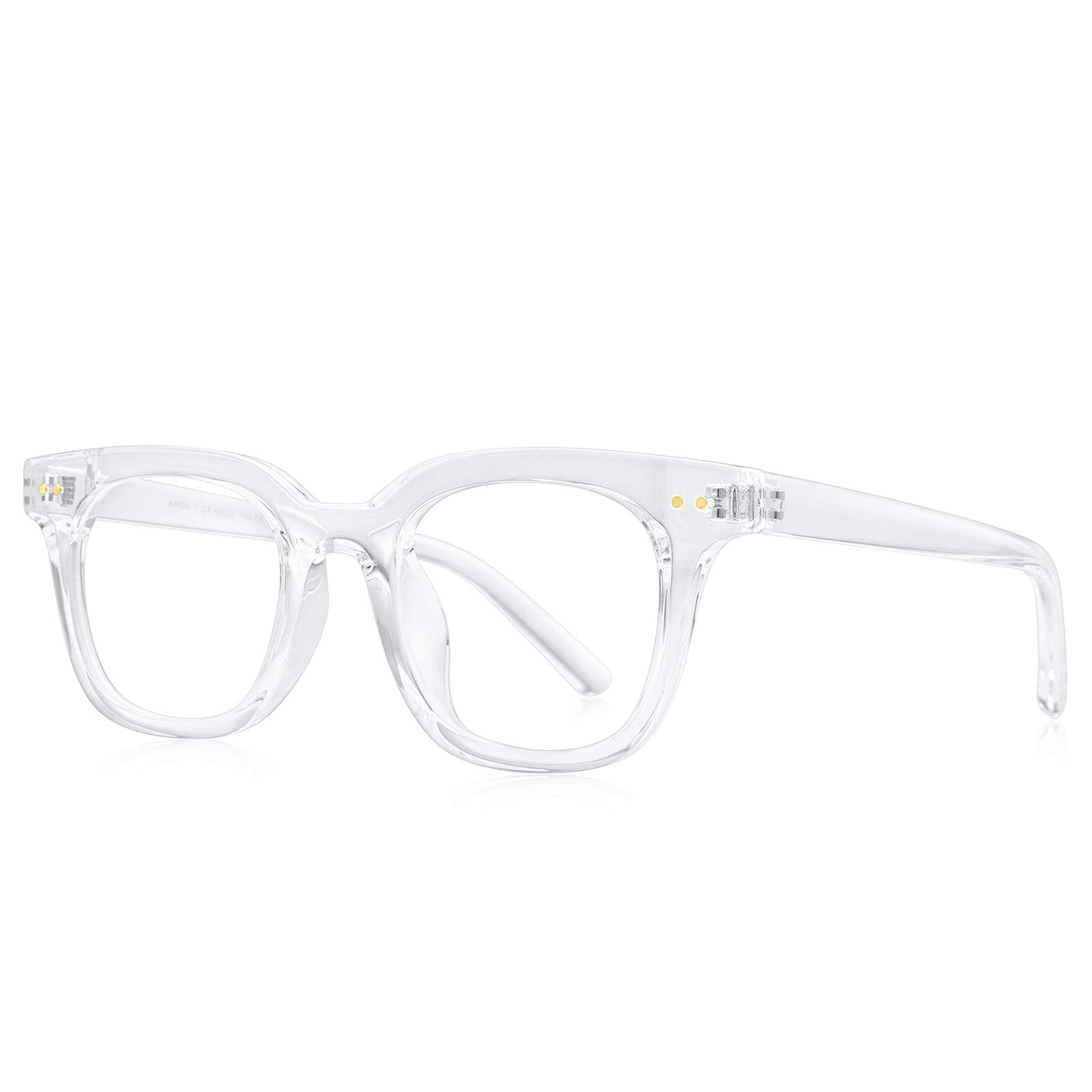 Blue Light Blocking Glasses for Computer & Gaming - Anti Eye Strain Glasses for Women & Men - Square Frame Reading & Gaming Eyewear - Perfect for Office Work, Online Classes & Late Night Screen Use