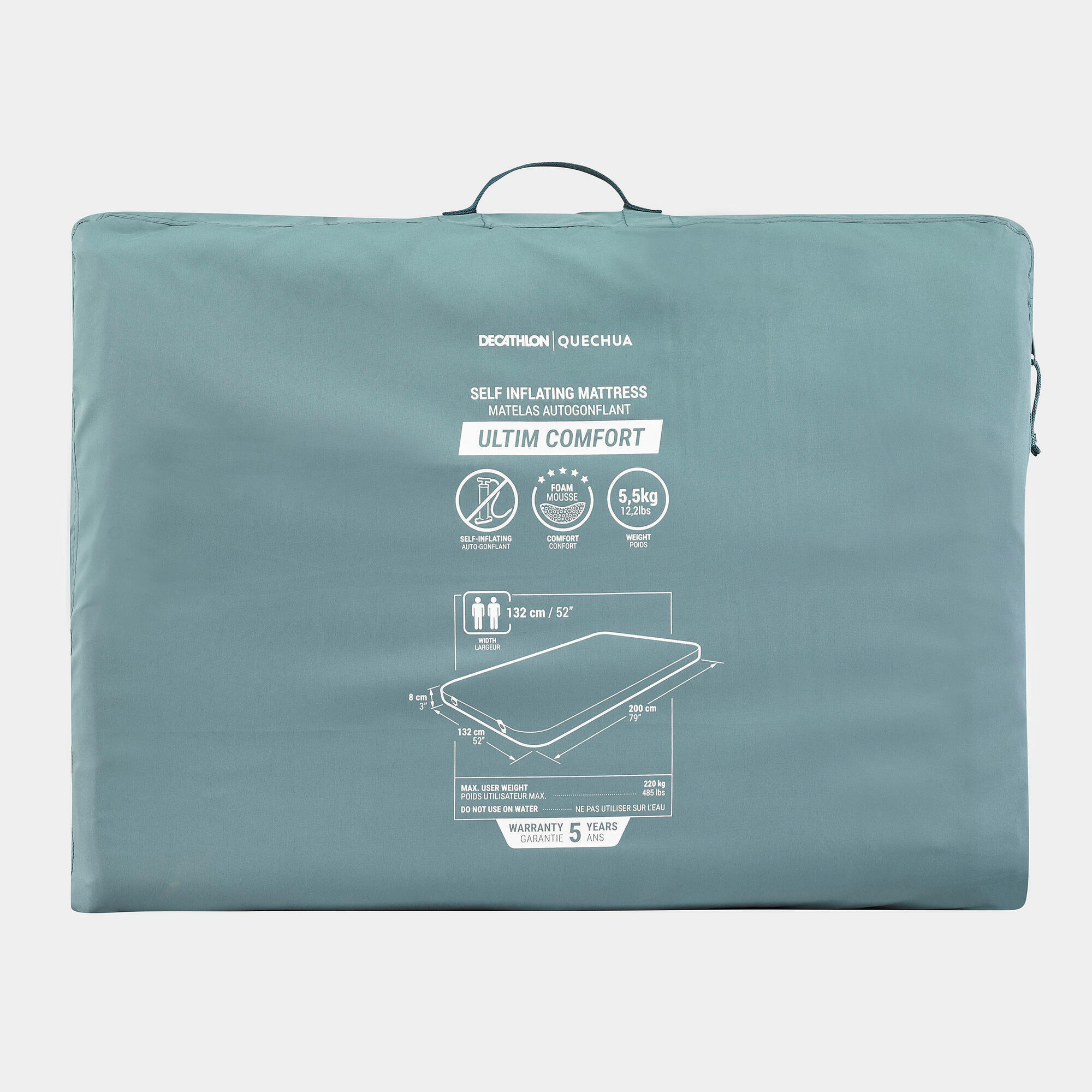 Quechua Ultimate Comfort Self Inflating Camping Mattress - 2 Person for Couples - Perfect for Backpacking, Hiking & Outdoor Adventures