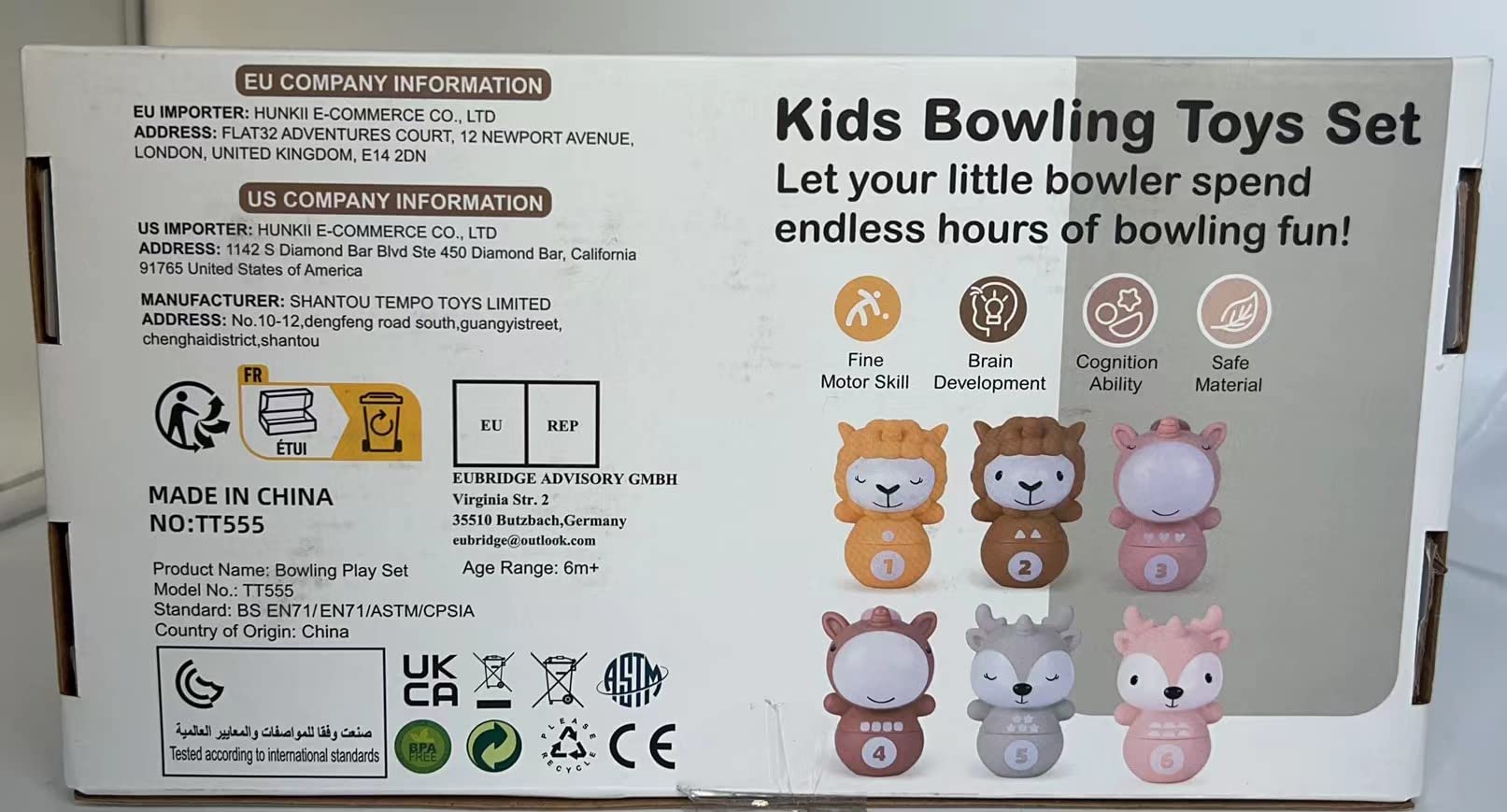 Nueplay Kids Stacking & Nesting Toys Set - 6 Soft Bowling Pins & 2 Balls for Toddlers 6+ Months - Early Learning Baby Toys for Boys & Girls - Perfect for Indoor Play, Birthday Gifts & Developmental Activities
