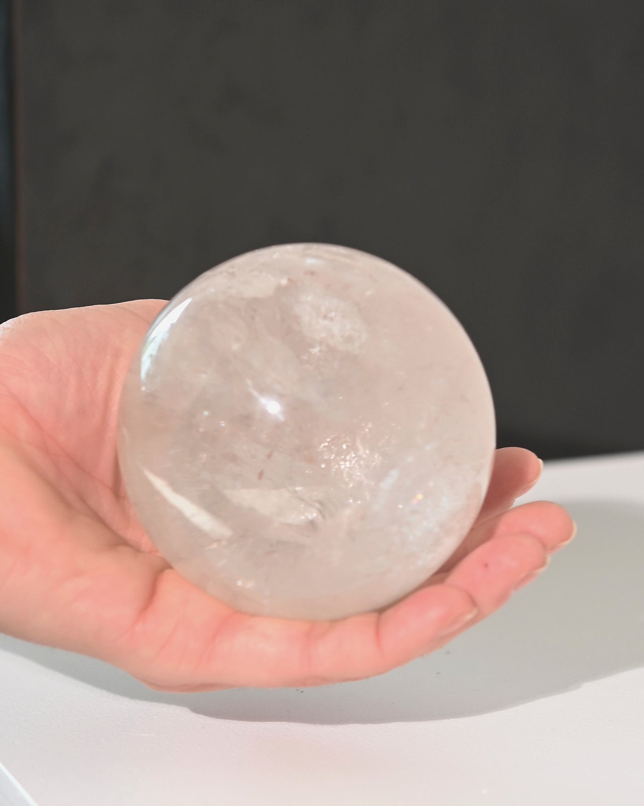 1.7lbs Clear Quartz Crystal Sphere - Natural Healing Stone for Meditation, Reiki, and Home Decor | Perfect for Spiritual Gifts, Yoga Spaces & Energy Work