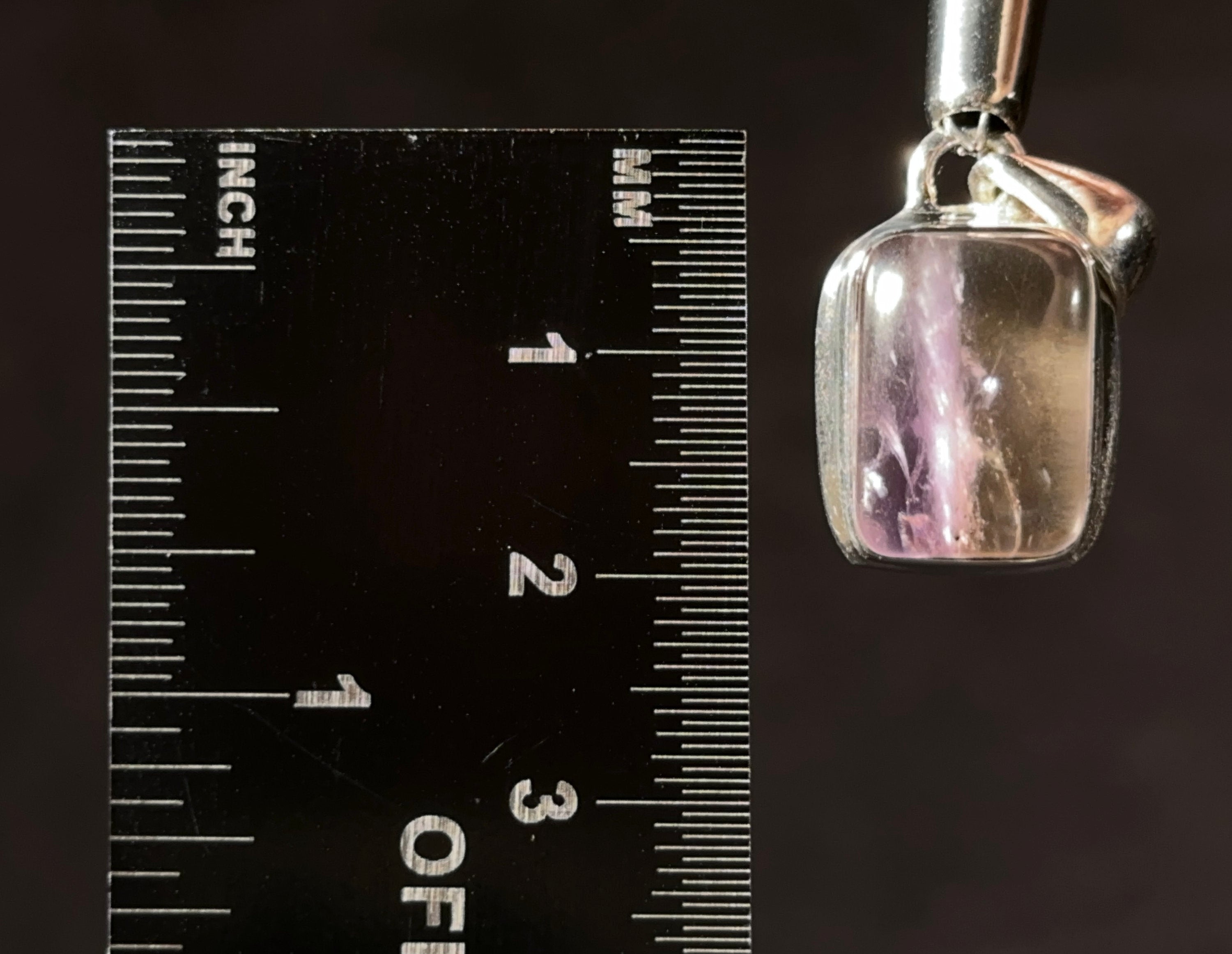 Authentic Ametrine Crystal Pendant - Square Polished Sterling Silver Gemstone Jewelry from Bolivia | Perfect for Gifts, Meditation & Spiritual Healing