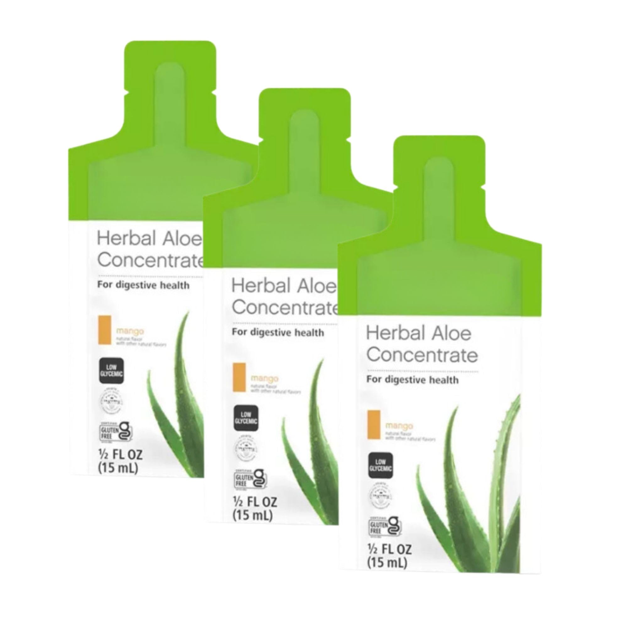 Organic Aloe Vera Juice Concentrate Packets - 30 Count, 0.5 Fl Oz (15ml) Each - Refreshing Mango Flavor, Zero Calories, Sugar-Free & Gluten-Free - Perfect for Hydration, Skin Care & Healthy Lifestyle