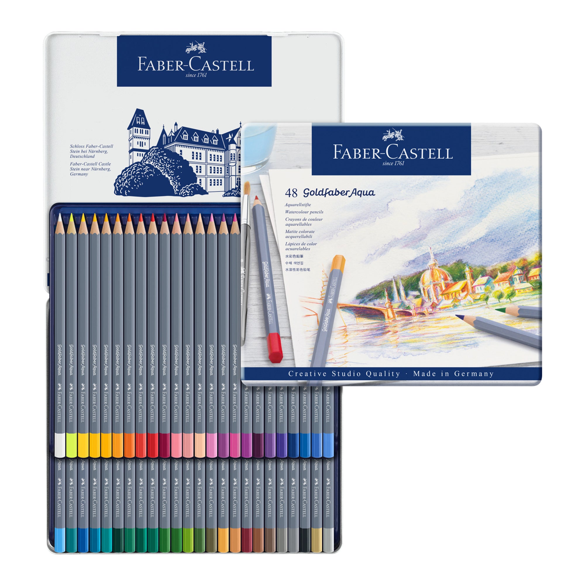 48 Pack Goldfaber Aqua Watercolor Pencils - Premium Artist Coloring Pencils for Drawing, Sketching & Watercolor Painting - Perfect for Artists, Students & DIY Craft Projects