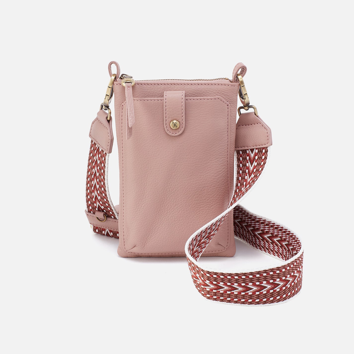 Premium Pebbled Leather Cass Phone Crossbody Bag in Blush Pink - Perfect for Everyday Use, Travel, and Shopping