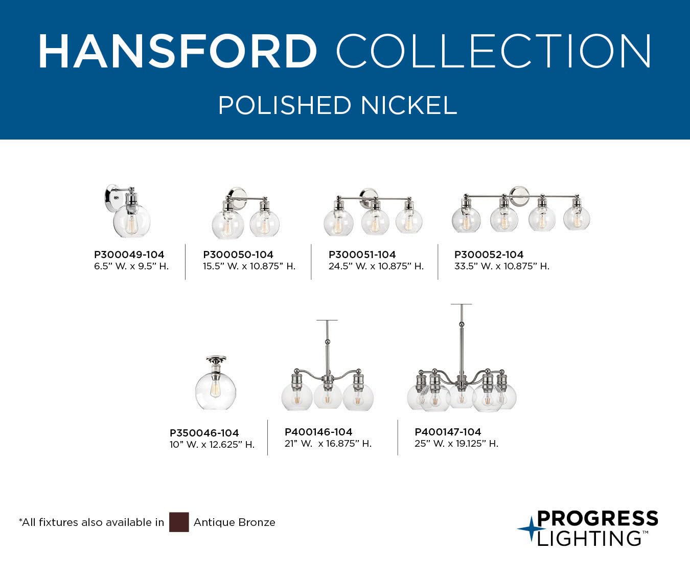Hansford Collection 2-Light Clear Glass Coastal Bathroom Vanity Light Fixture in Polished Nickel - Perfect for Beach House, Coastal Style Bathroom or Nautical Themed Decor