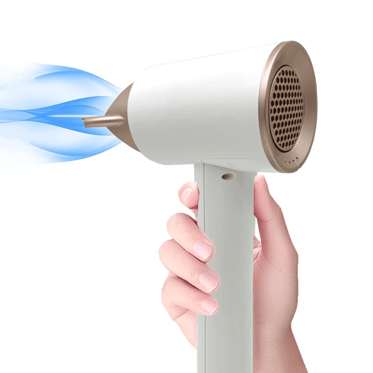 300W Cordless Hair Dryer - Rechargeable Blow Dryer with 3 Heat/Speed Settings & Cold Shot | Portable Wireless Hair Dryer for Travel, Outdoor & Home Use | Includes 2 Nozzles for Styling & Drying