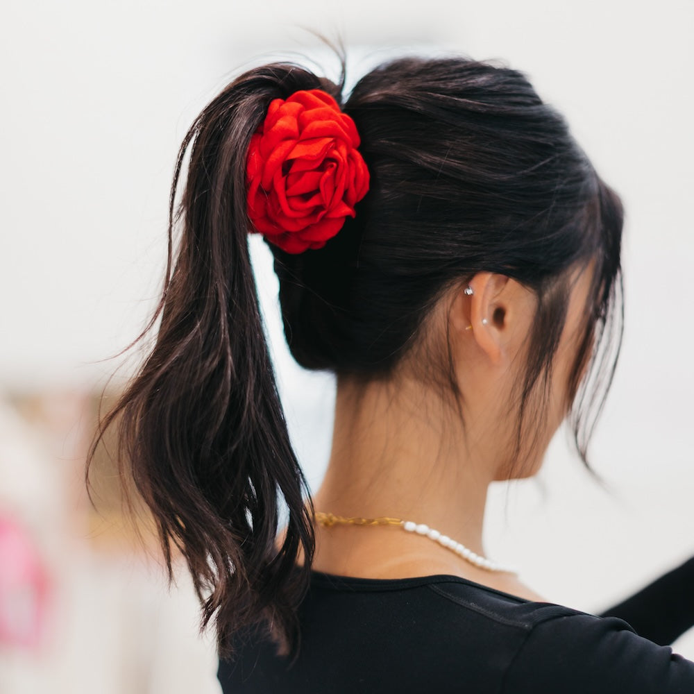 Blooming Rose Hair Claw Clip for Women - Large Floral Hair Clips for Thick Hair - Perfect for Updos, Ponytails & Everyday Hairstyles