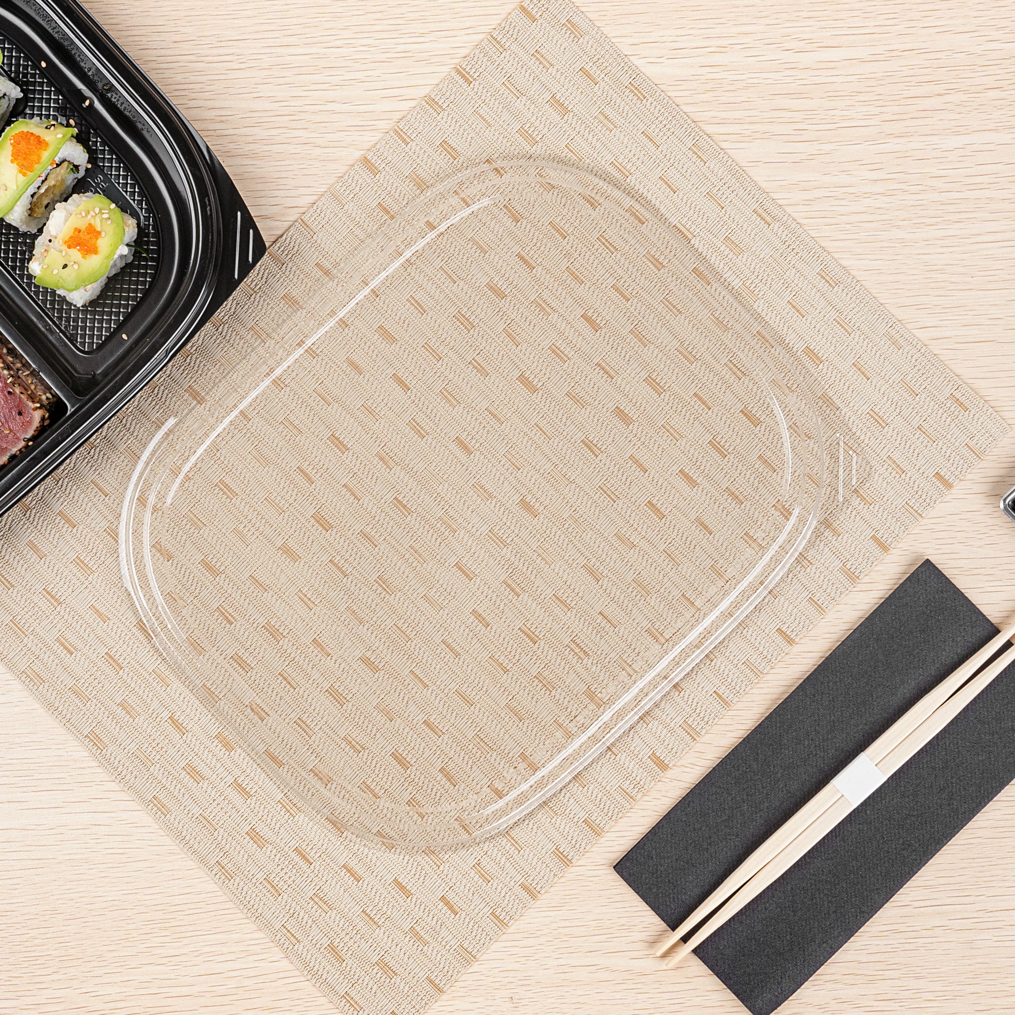 Bento Tek Rectangle Clear Plastic Lid for 51 oz Bento Box - 100 Pack | Durable, Airtight Food Storage Solution for Meal Prep, Lunch Boxes & Leftovers
