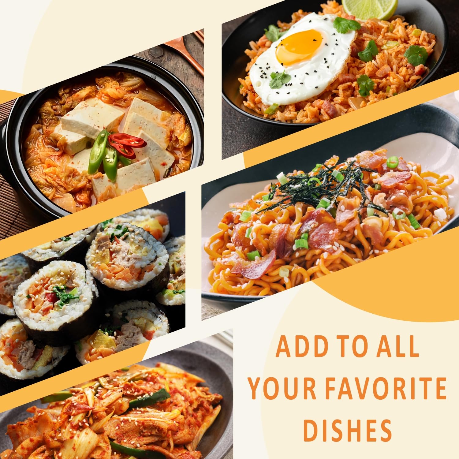 Yimi Kimchi Mushroom Ramen Toppings - Dehydrated Freeze Dried Vegetables Mix with Korean Kimchi & Shiitake Mushrooms for Noodles, Rice & Soup | All Natural Gluten-Free Emergency Food | Perfect for Camping, Hiking & Pantry Storage (16 oz)