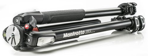 Manfrotto 055 3-Section Aluminum Tripod with 90° Center Column - Professional Camera Tripod for DSLR, Video & Photography - Perfect for Outdoor, Studio & Travel Use