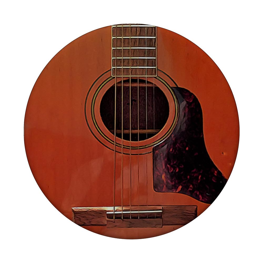 Premium Acoustic Guitar PopSockets PopGrip with Comfortable Fret Neck Design - Perfect Gift for Musicians & Guitar Lovers - Great for Phone, Tablet & Instrument Cases