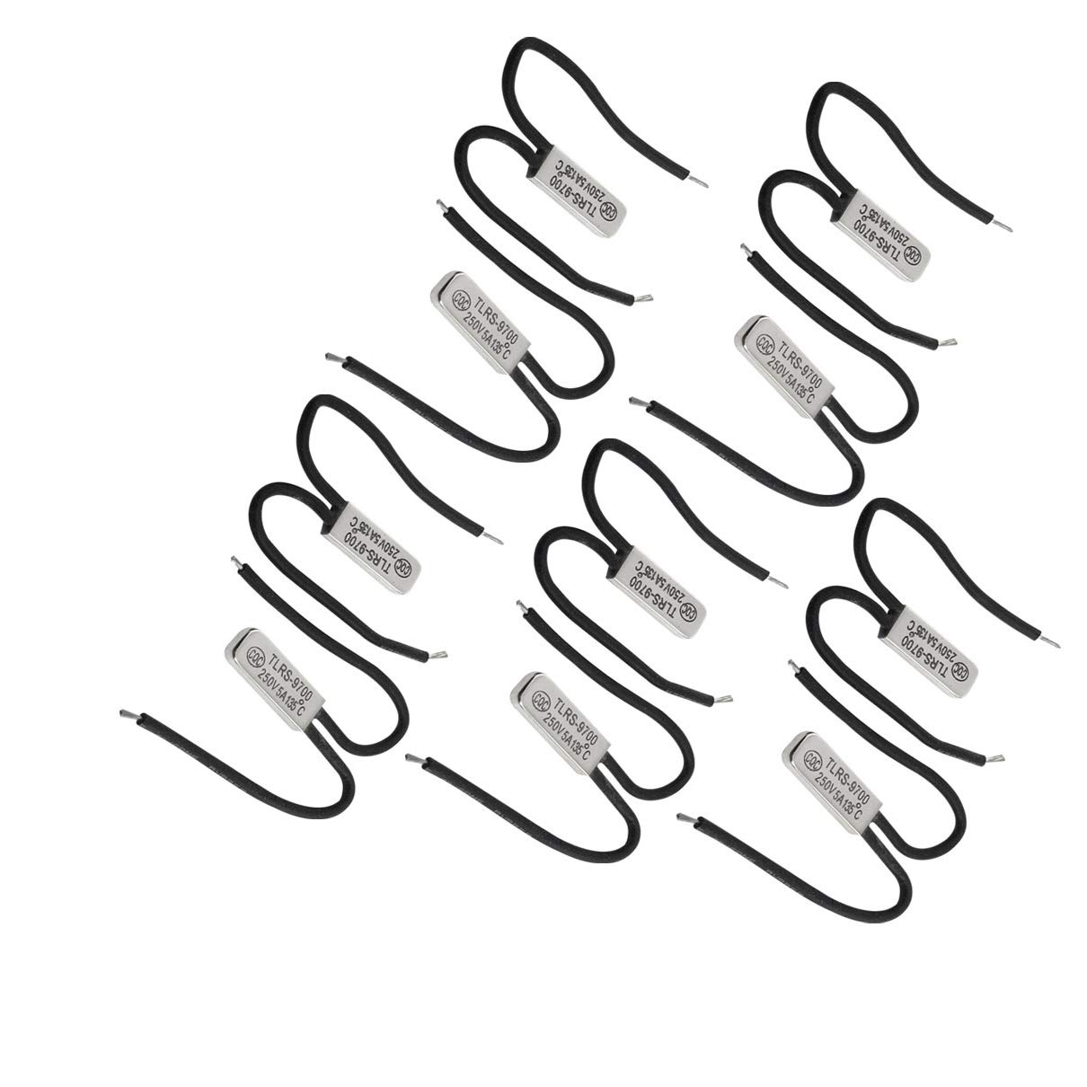 10 Pcs 135°C N.C Bimetal Temperature Switch Thermostats - 250V 5A Thermal Protector Accessories for Appliances, HVAC & Industrial Equipment