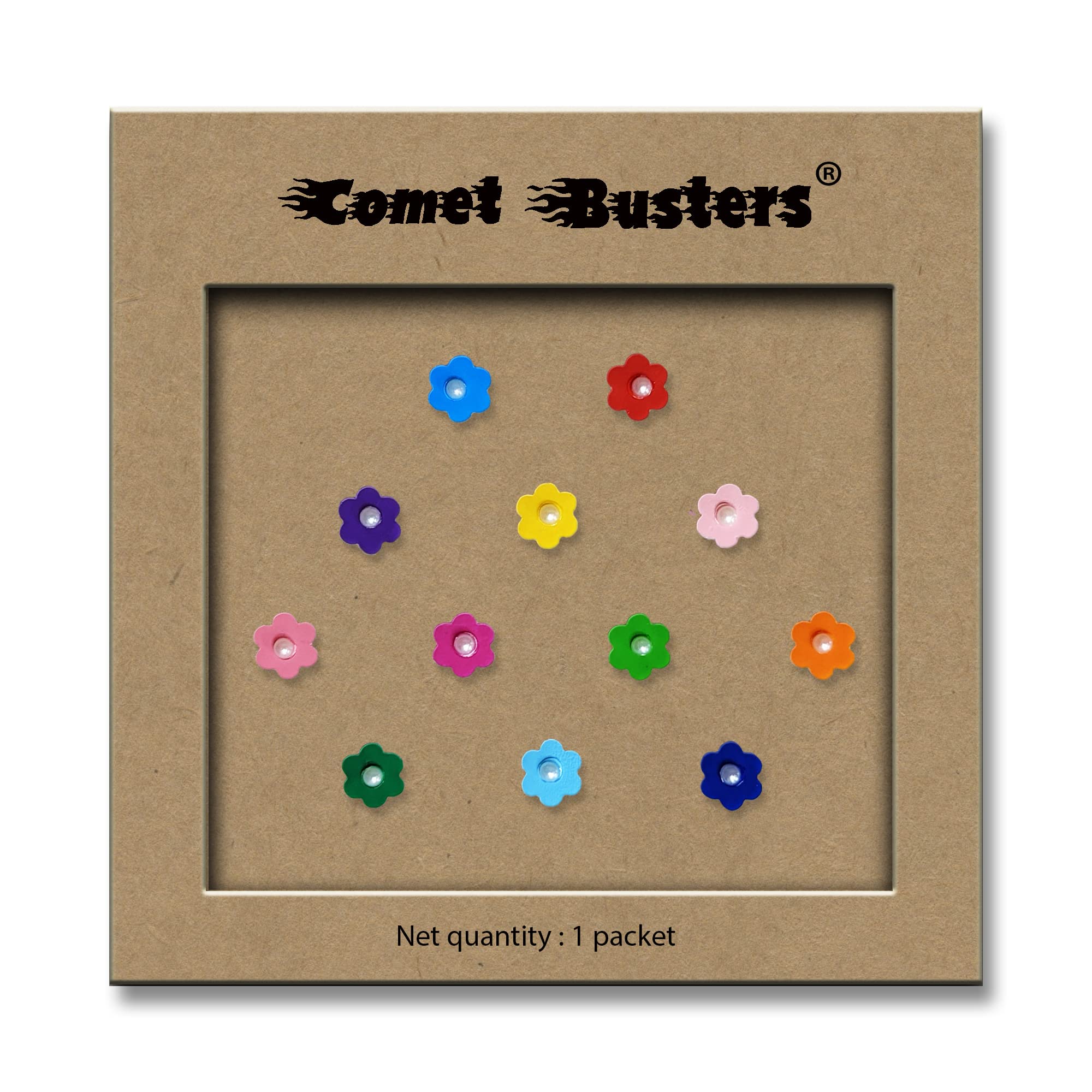 Comet Busters Cute Floral Baby Bindis for Girls - 6mm Kids Face Decoration Stickers (BB010) - Perfect for Birthday Parties, Festivals & Costume Events