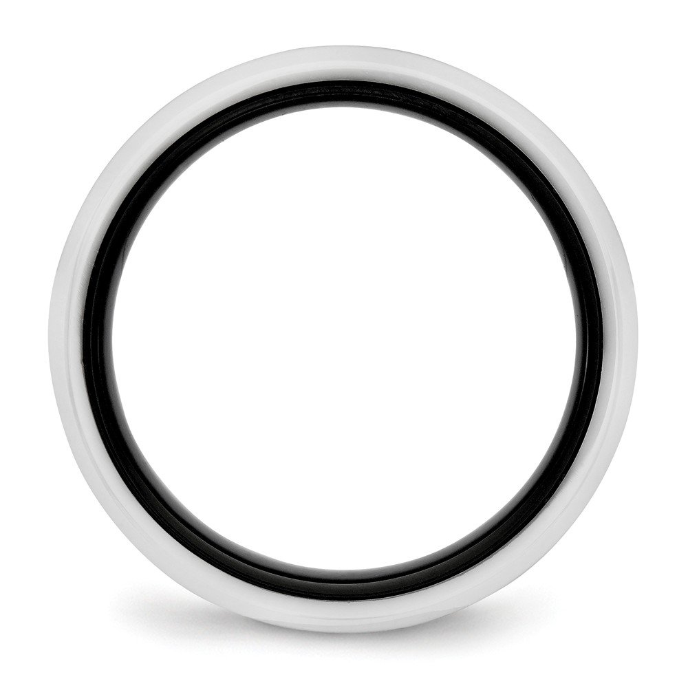 Solid Ceramic Black and White 6.00mm Wedding Band Ring for Men & Women - Durable Comfort Fit Wedding Ring for Everyday Wear, Anniversary Gift, and Special Occasions