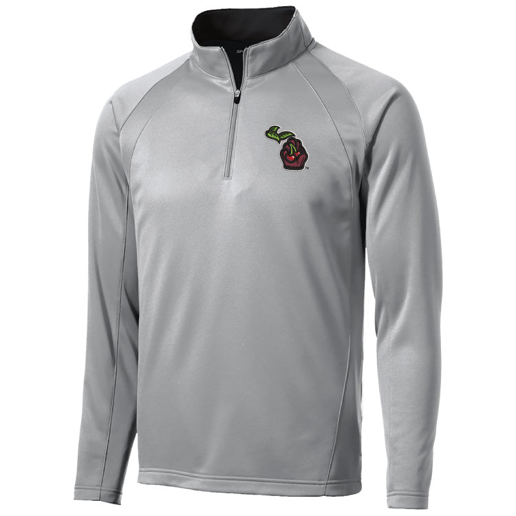 Sport Tek Midweight Quarter Zip Silver Jacket - Moisture Wicking Performance Pullover for Men - Ideal for Running, Golf & Outdoor Activities