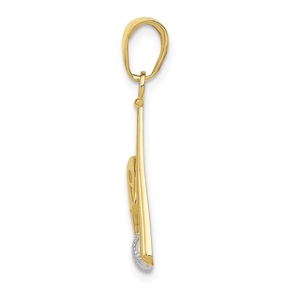 10K Yellow Gold Rhodium-Plated Baseball Bat & Glove Pendant Necklace - 0.98 x 0.49 Inch - Perfect Gift for Baseball Fans & Sports Lovers - Jewelry for Games, Birthdays & Special Occasions