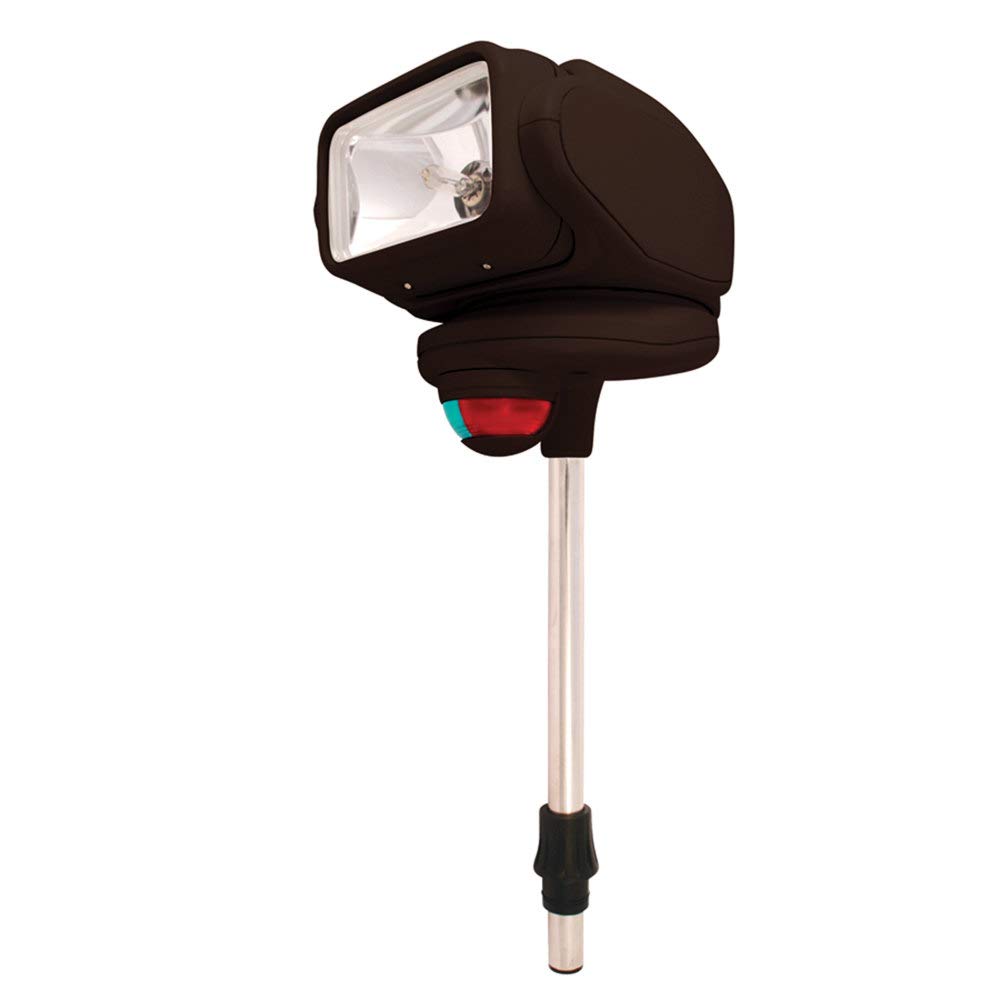 Golight Gobee Spotlight - 360° Rotating LED Halogen Light with Wireless Remote Control, Stanchion Mount - Black | Perfect for Marine, Off-Road, Emergency & Security Lighting