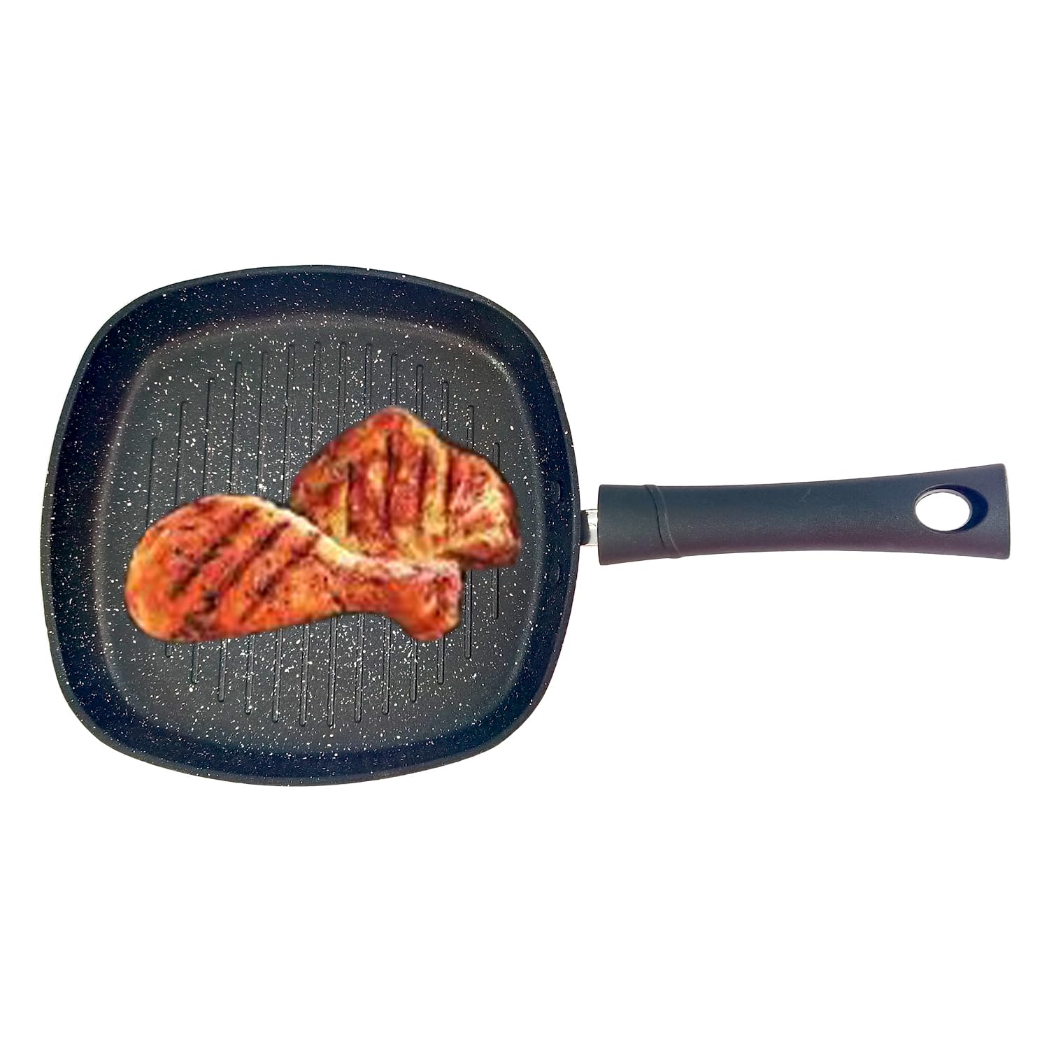 Non-Stick Square Aluminum Grill Pan for Gas Stove - Heavy Duty Grill Cookware for Indoor/Outdoor BBQ, Steak, Vegetables - Perfect for Home Kitchen, Camping & Backyard Cooking