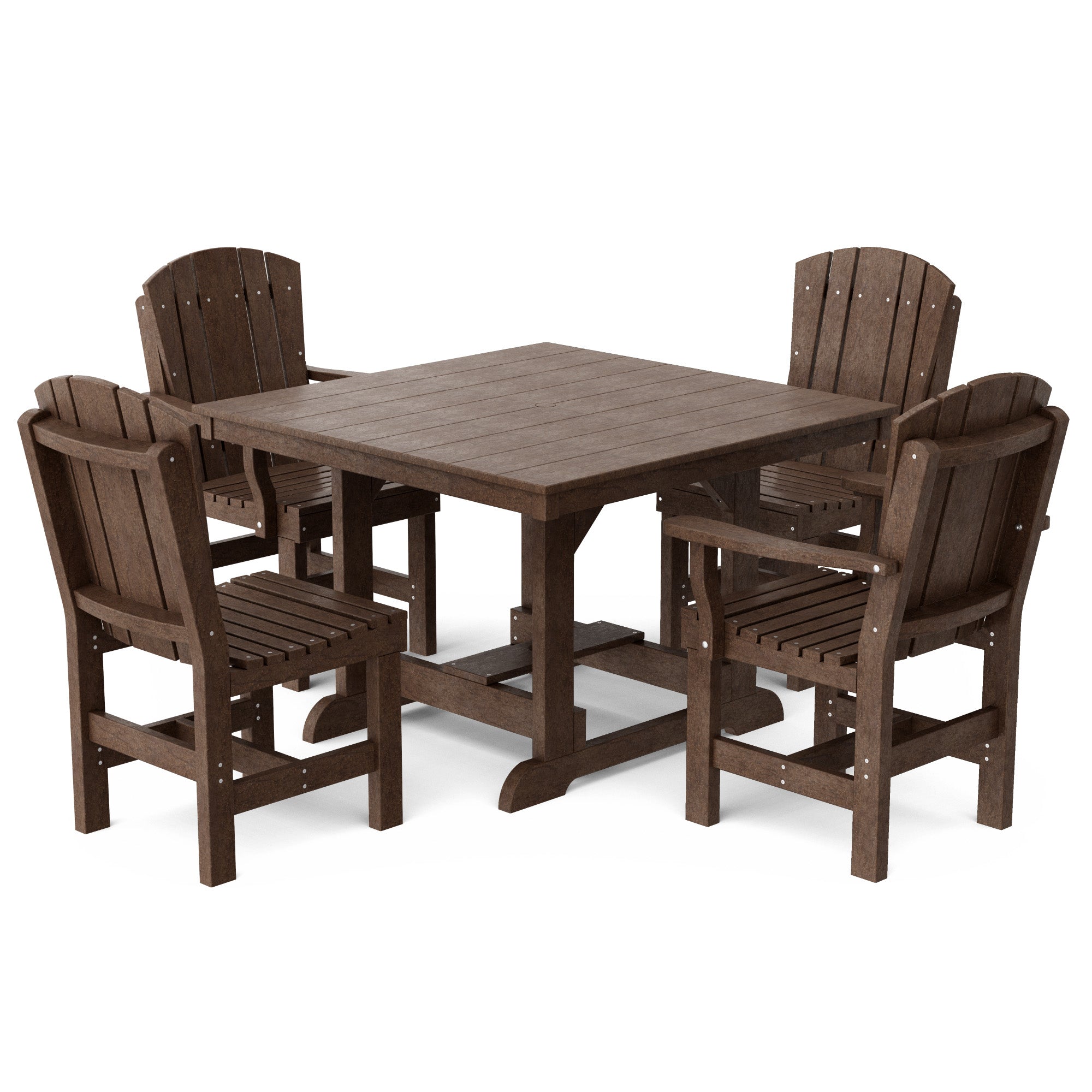Heritage 5-Piece 44x44 Inch Square Outdoor Dining Set with Cushions - Perfect for Patio, Garden, and Backyard Entertaining