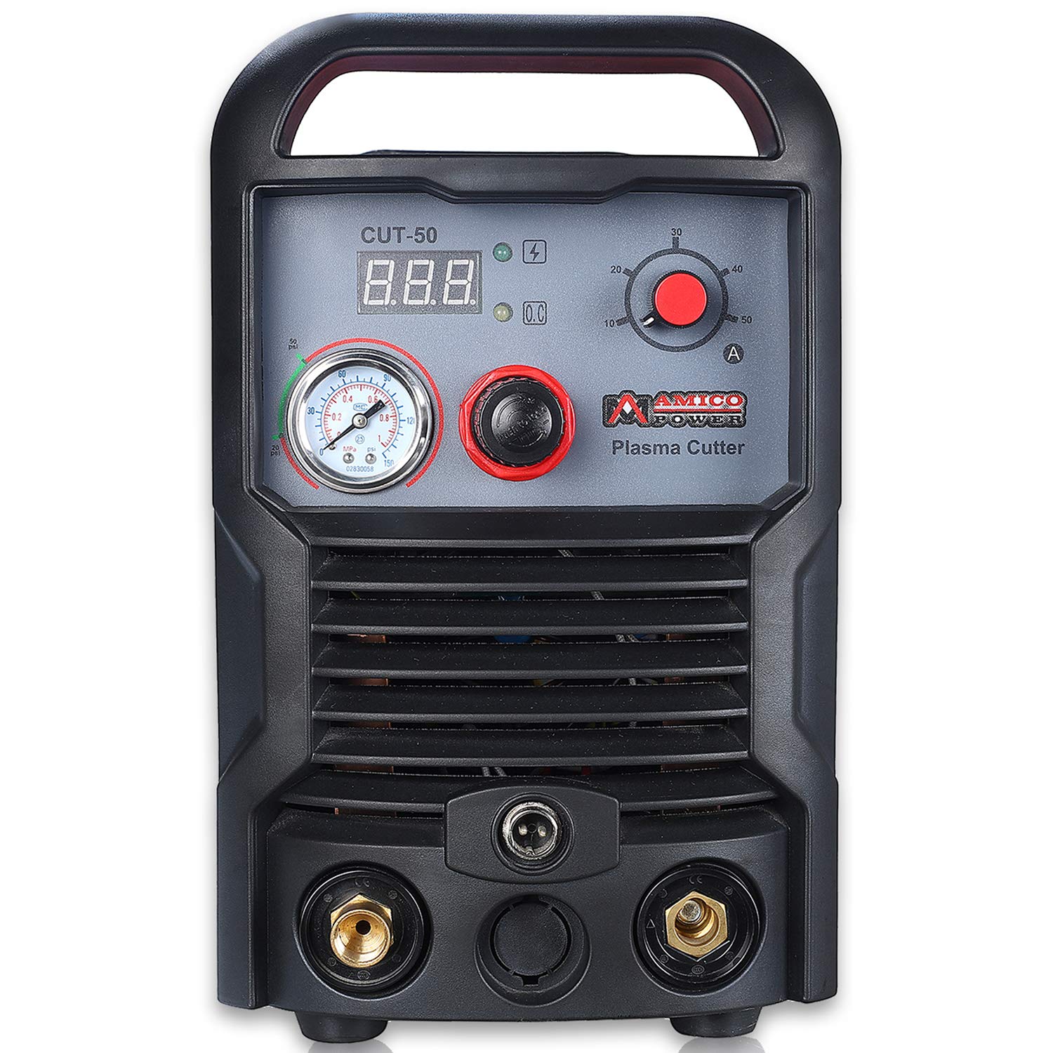 AmicoPower CUT-50 50-Amp Plasma Cutter - 4/5 Inch Clean Cut, 110V/230V Dual Voltage DC Inverter Cutting Machine for Metal Fabrication, Automotive Repair & DIY Projects