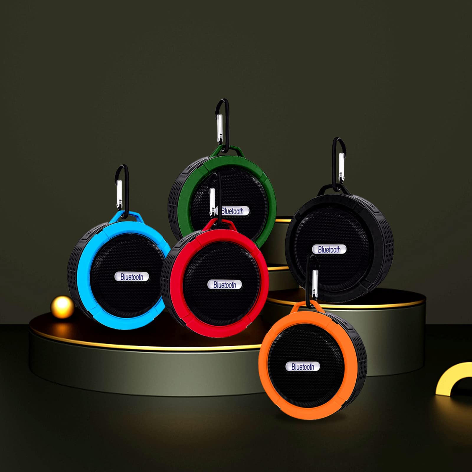 NSXCDH Waterproof Bluetooth Speaker - Portable Outdoor Shower Speaker with 5W High-Power Horn, 4H Playtime, Sturdy Hook & HD Sound - Perfect for Beach, Pool, Camping & Bathroom Use