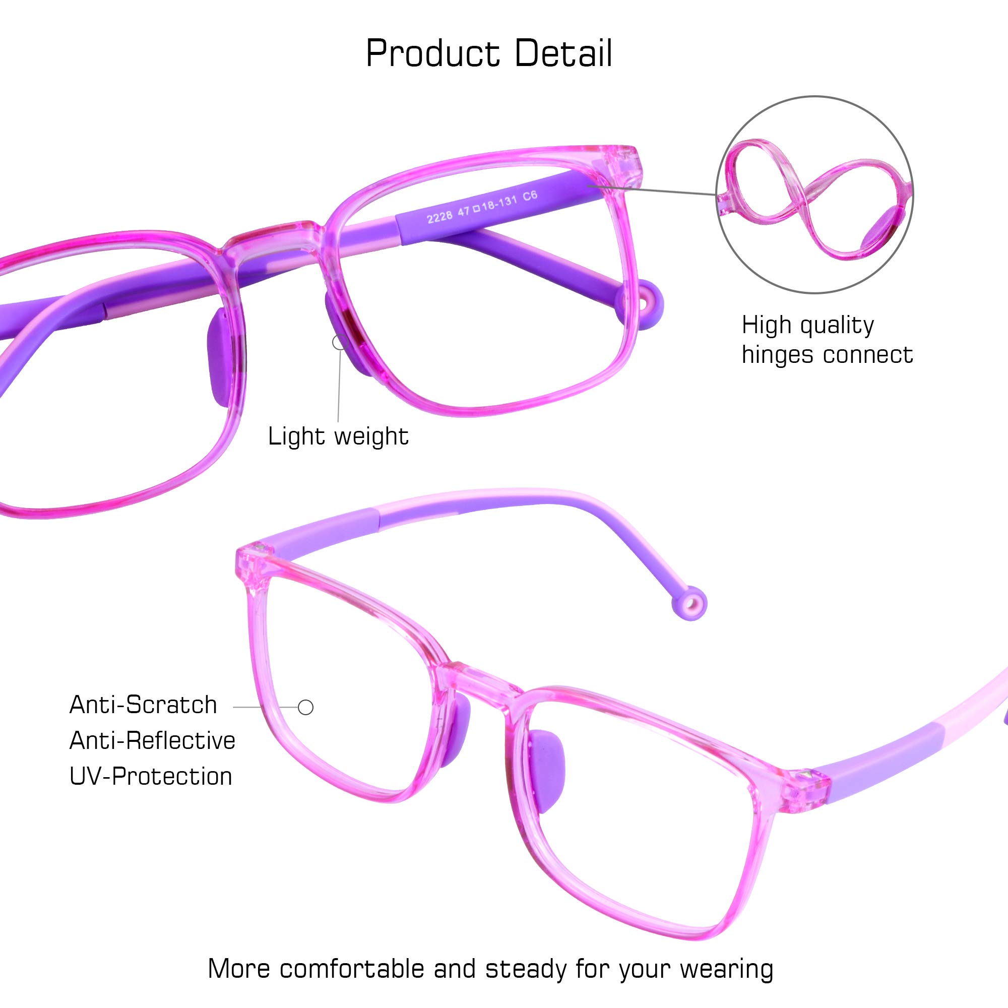 Kids Blue Light Blocking Glasses - Anti Eyestrain for Computer Use & Gaming