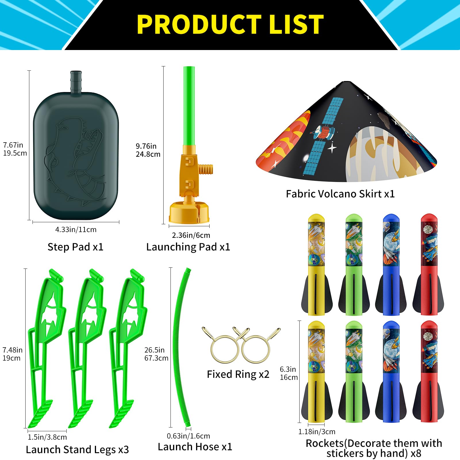 Best Kids Rocket Launcher Toy - Outdoor Foam Rocket Launcher with 8 Colorful Rockets, Adjustable Launch Stand & 100ft Flight Distance - Perfect Birthday Gift for Boys & Girls Ages 3+ - Fun Backyard, Park & Outdoor Play Toy