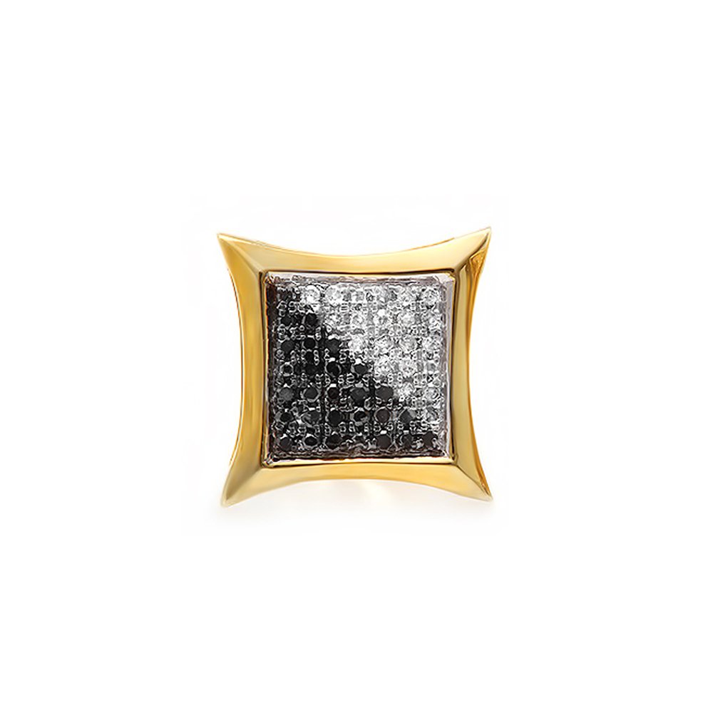 Dazzlingrock 0.13 Carat Round White & Black Diamond Kite Stud Earrings - Micro Pave Setting - Elegant Jewelry for Women - Perfect for Parties, Weddings & Special Occasions