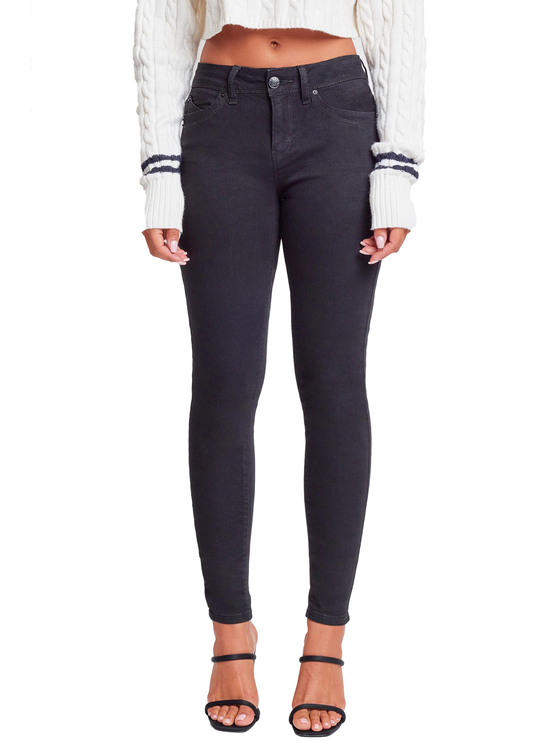 YMI Women's Mid-Rise Skinny Jeans - Stretch Denim with Recycled Fibers for Butt Lifting & Slim Fit | Perfect for Casual Wear, Date Night & Everyday Outfits