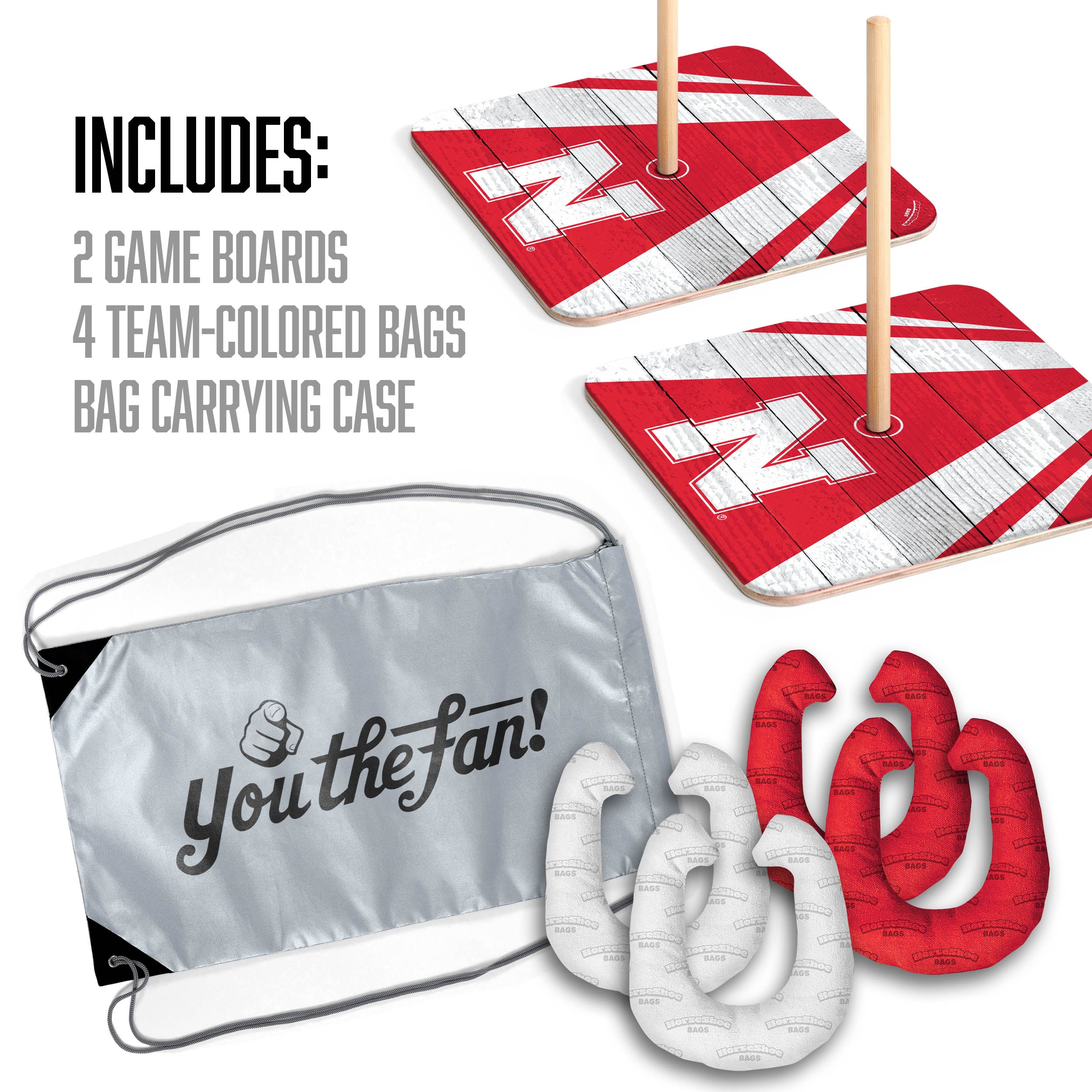 Nebraska Huskers Horseshoe Bags - Official NCAA Cornhuskers Team Logo Game Day Tote - Perfect for Football Tailgates, Campus Events & Fan Gear Collection