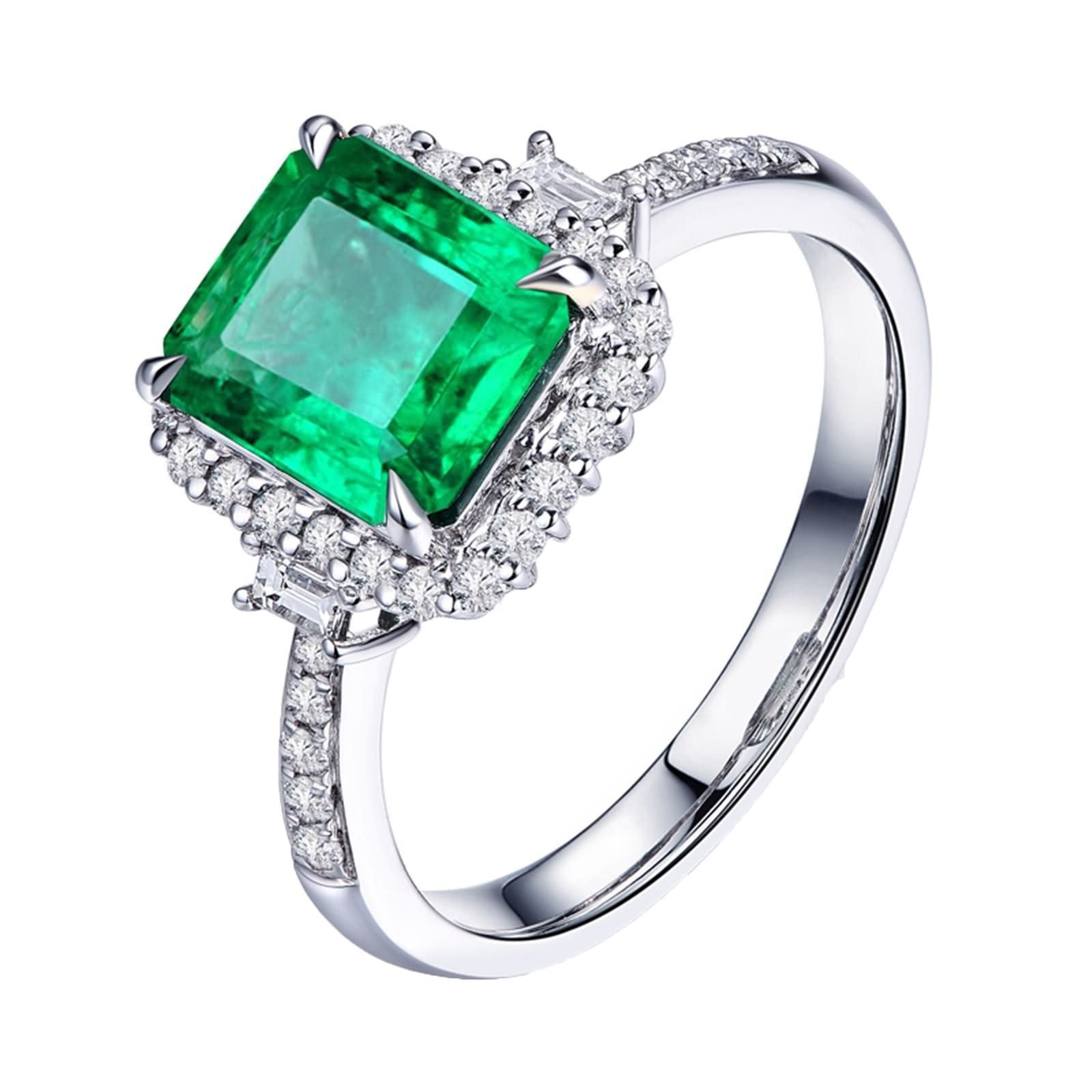 18K White Gold Women's Wedding & Engagement Rings - 2ct Square Cut Diamond Anniversary Gift for Her | Perfect for Proposals, Bridal Jewelry & Special Occasions