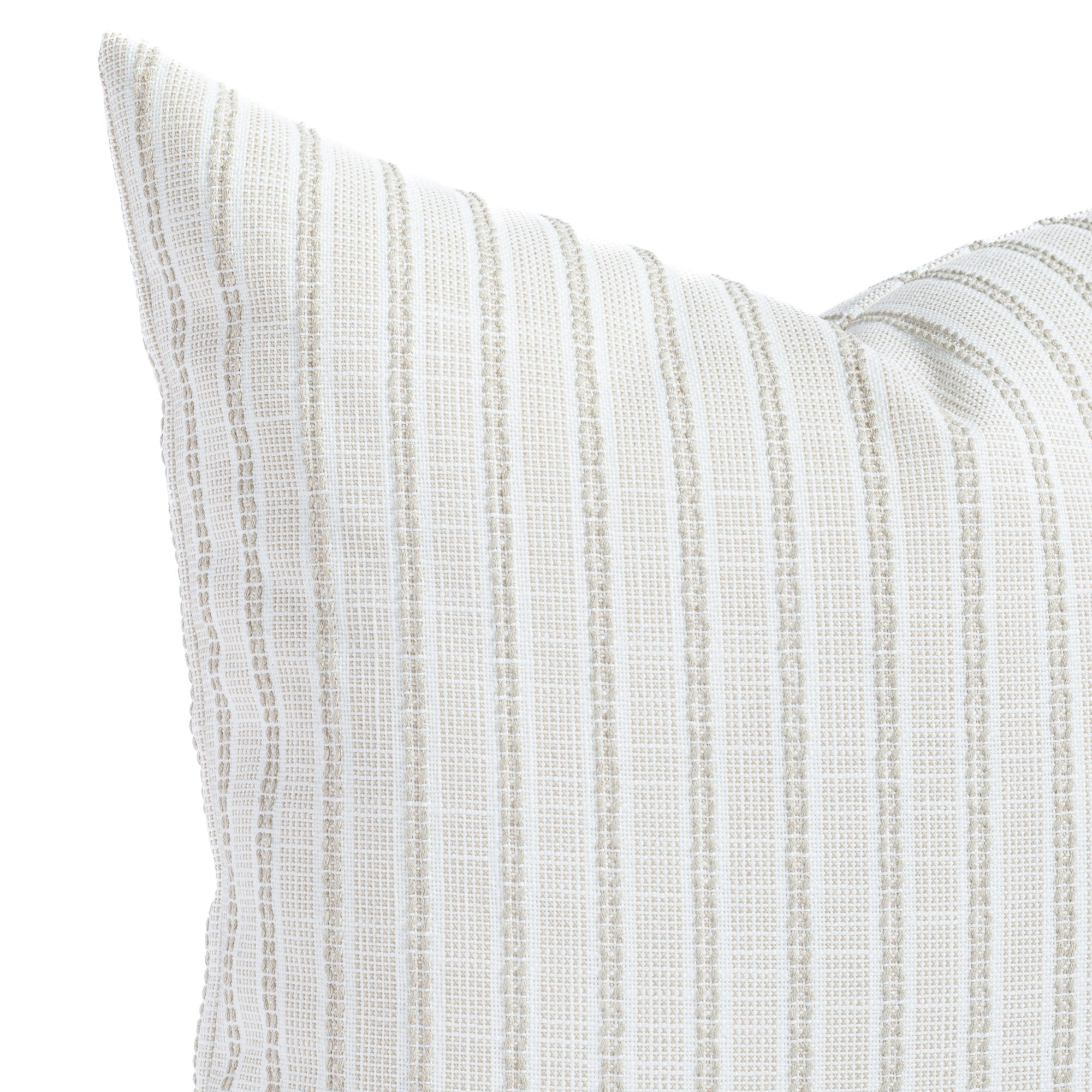 Amalfi Stripe 20x20 Outdoor Decorative Throw Pillow Cover - Natural Cotton Waterproof Cushion for Patio, Poolside, Garden & Porch Furniture